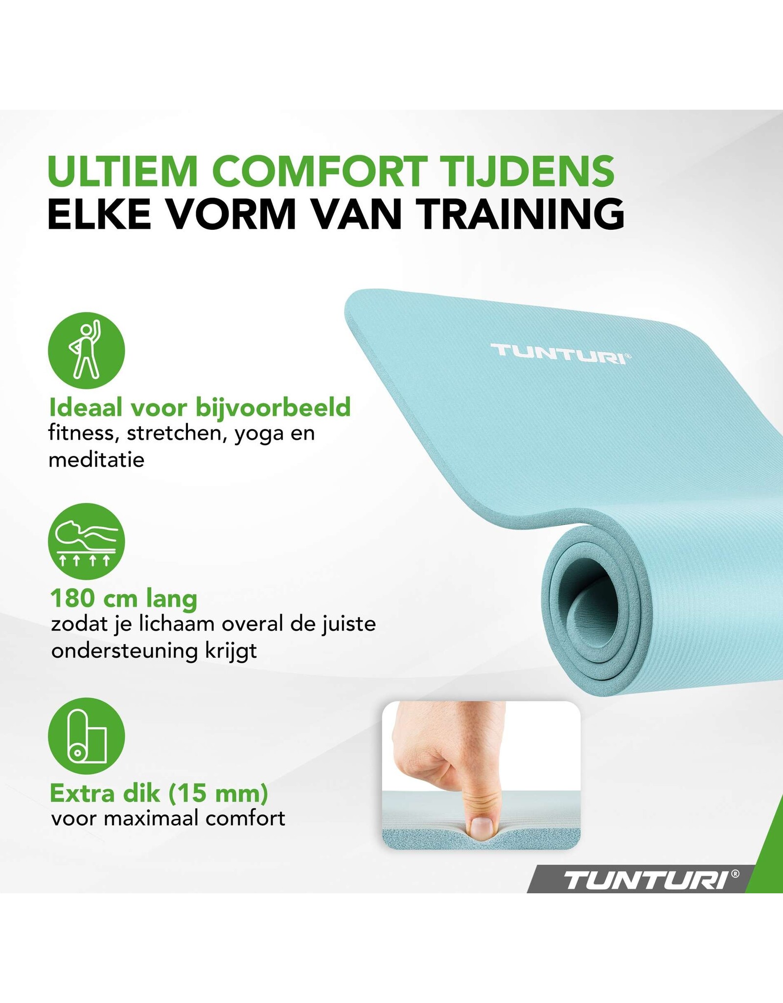 Tunturi Tunturi Fitnessmat NBR, Light Blue