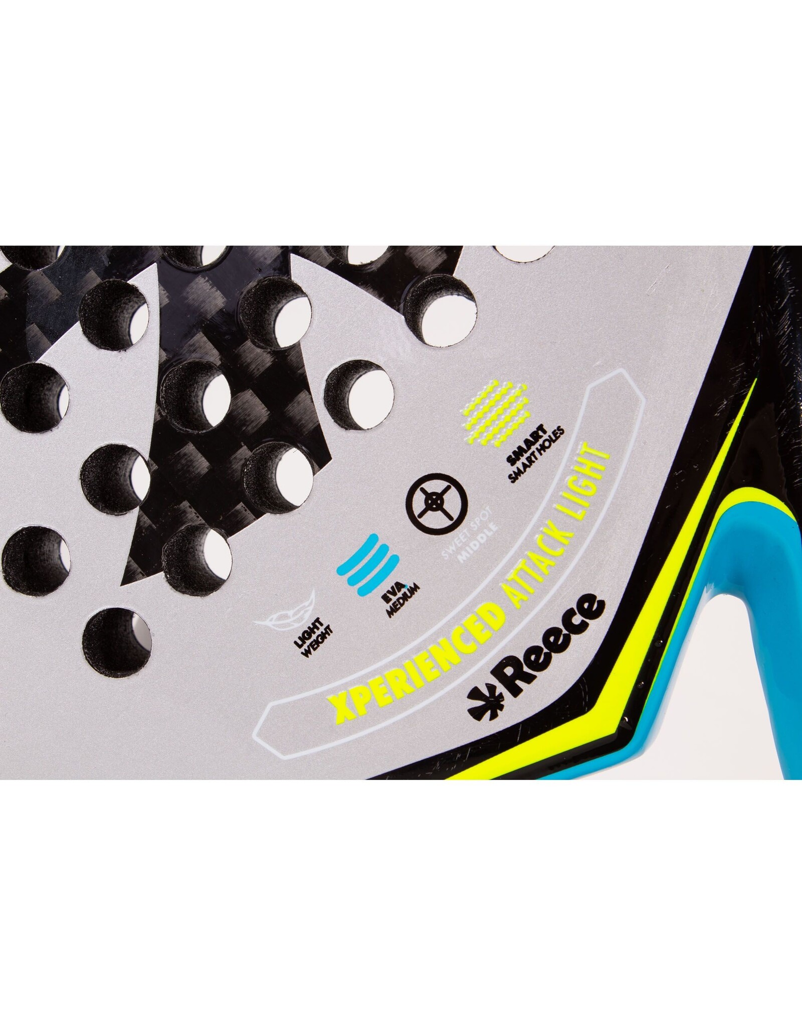 Reece Xperienced Attack Light Padel Racket-Black-Blue-Neon Yellow