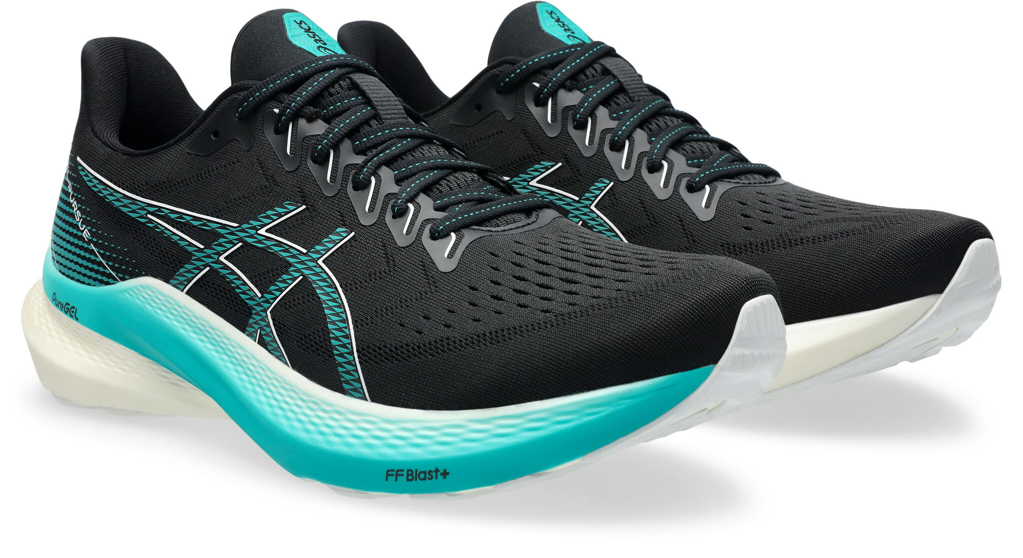 GEL-PURSUE 10-Heren-BLACK/WAVE TEAL Maltha Sport