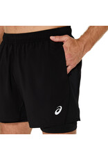 Asics ASICS CORE 2-N-1 5IN SHORT-Heren-PERFORMANCE BLACK/PERFORMANCE BLACK