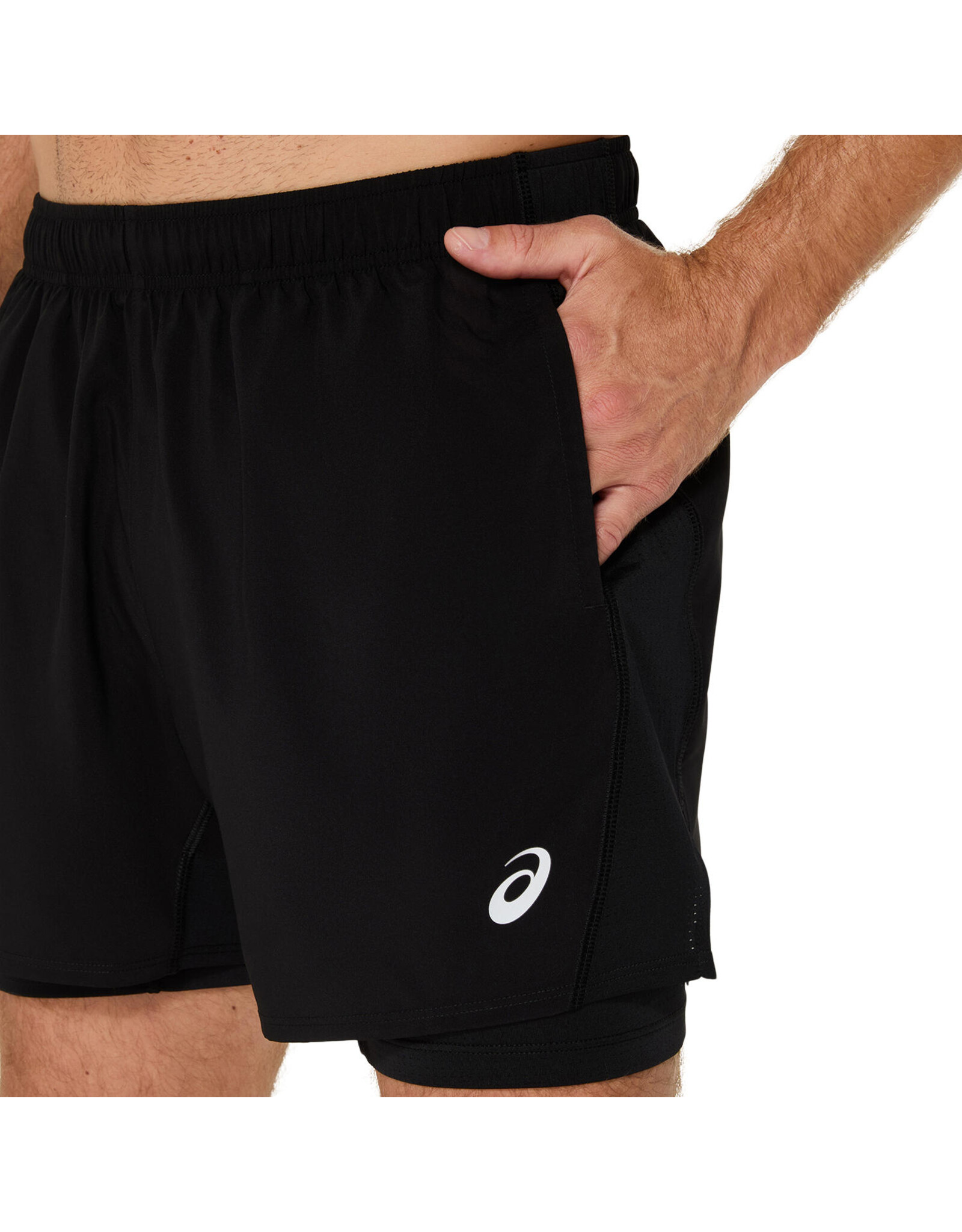 Asics ASICS CORE 2-N-1 5IN SHORT-Heren-PERFORMANCE BLACK/PERFORMANCE BLACK