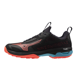 Mizuno SHOE WAVE PANTHERA-Heren-Black/Neon Flame/Peacock Blue