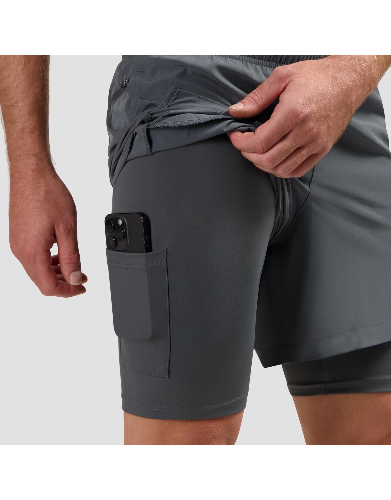 Rogelli Running 2-in-1 Short Essential Grijs