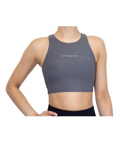 Fittastic No-sleeve-backless-top-Gray