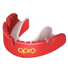 Gold Ultra Fit Mouthguard Braces-Red-White