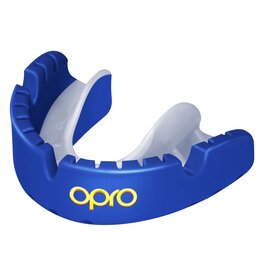 Gold Ultra Fit Mouthguard Braces-Blue-White