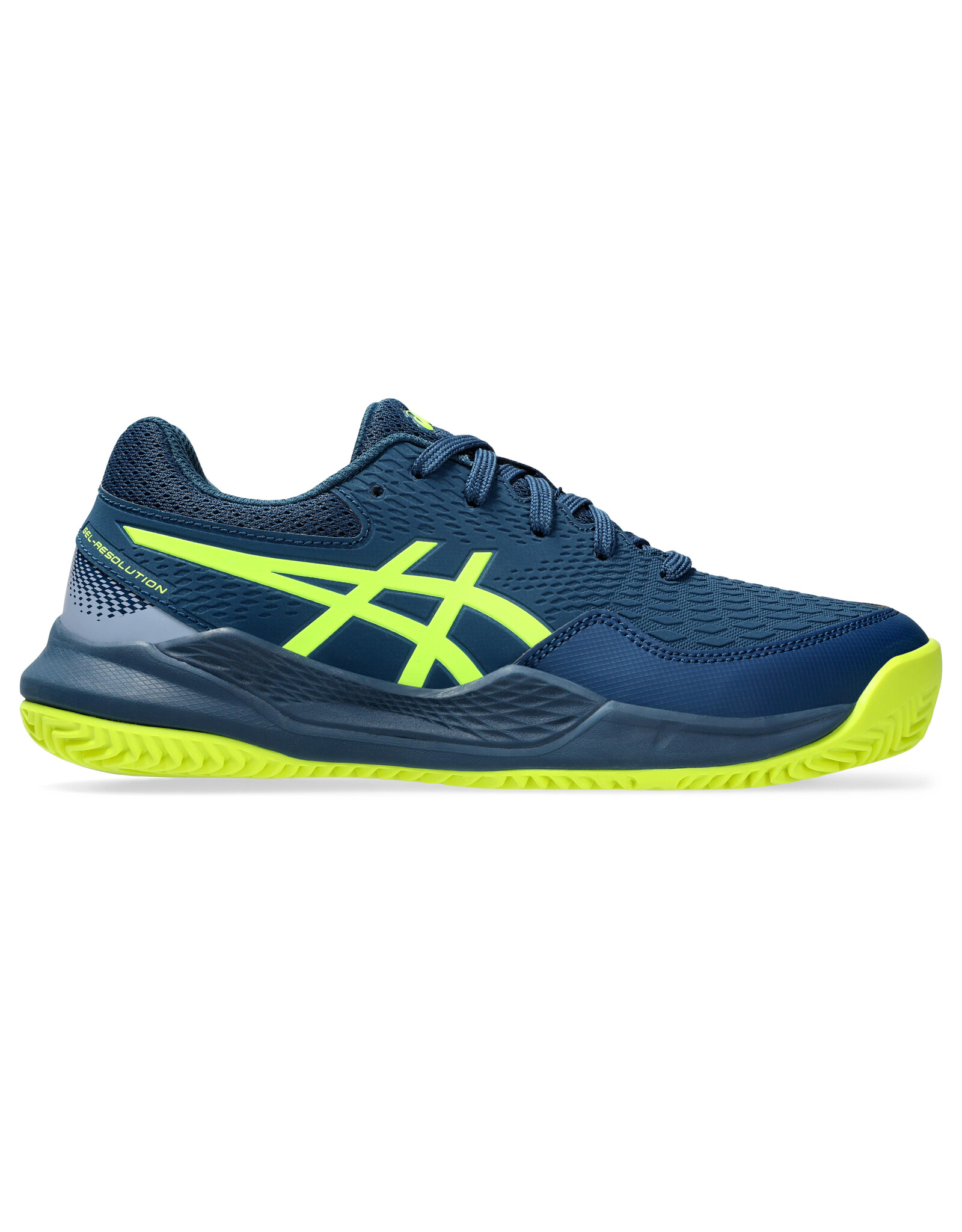 Asics GEL-RESOLUTION 9 GS CLAY-Kinderen-MAKO BLUE/SAFETY YELLOW