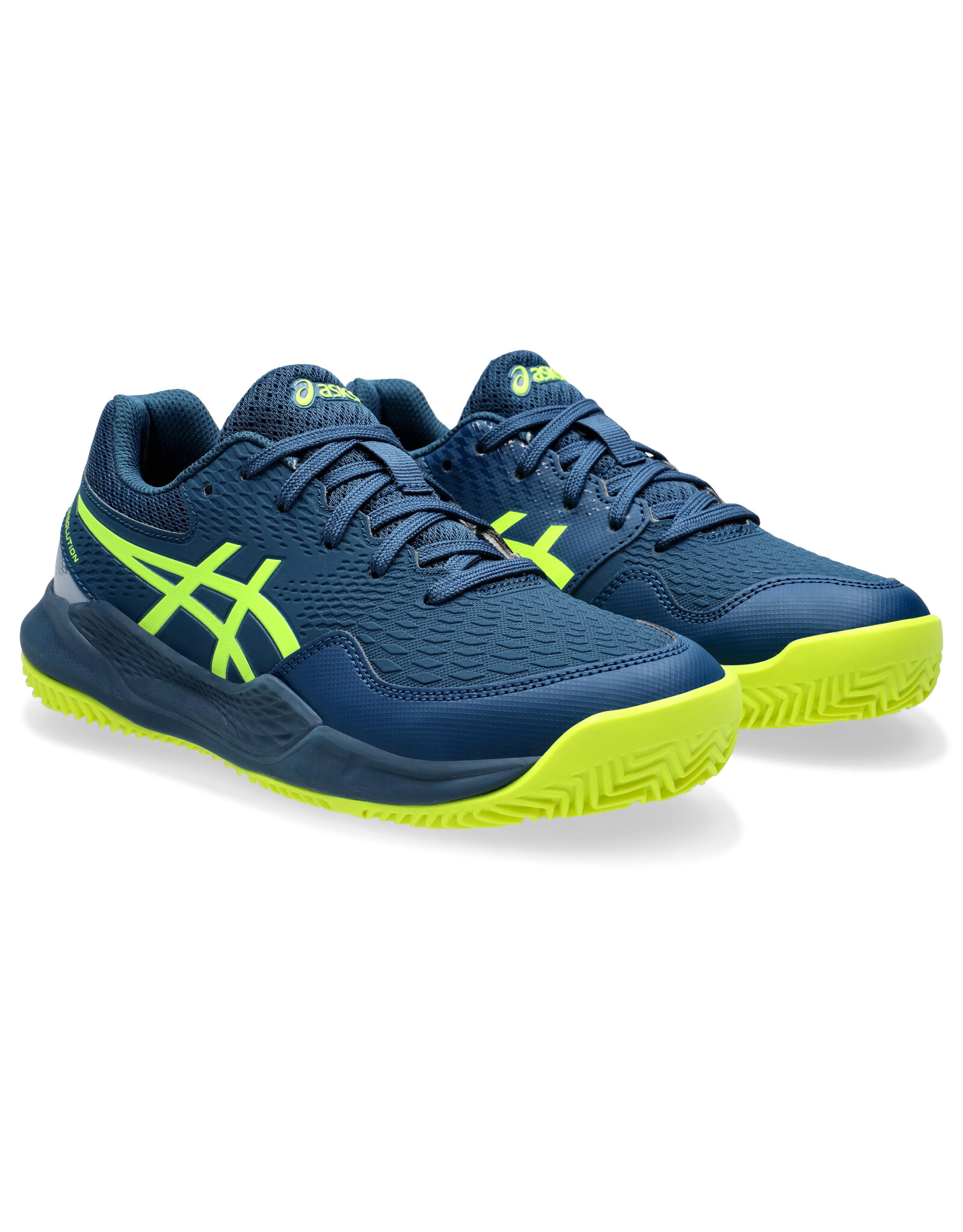 Asics GEL-RESOLUTION 9 GS CLAY-Kinderen-MAKO BLUE/SAFETY YELLOW