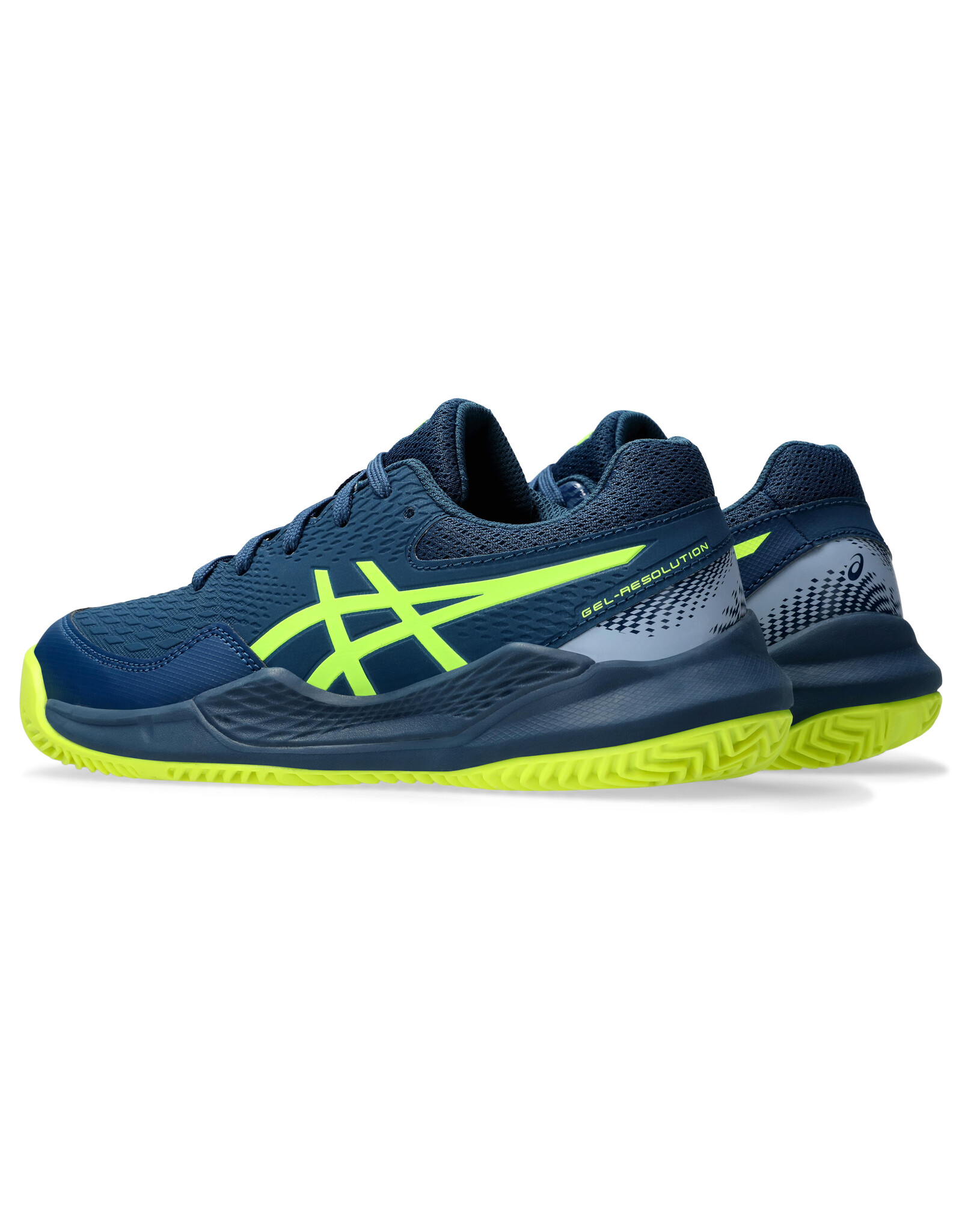 Asics GEL-RESOLUTION 9 GS CLAY-Kinderen-MAKO BLUE/SAFETY YELLOW