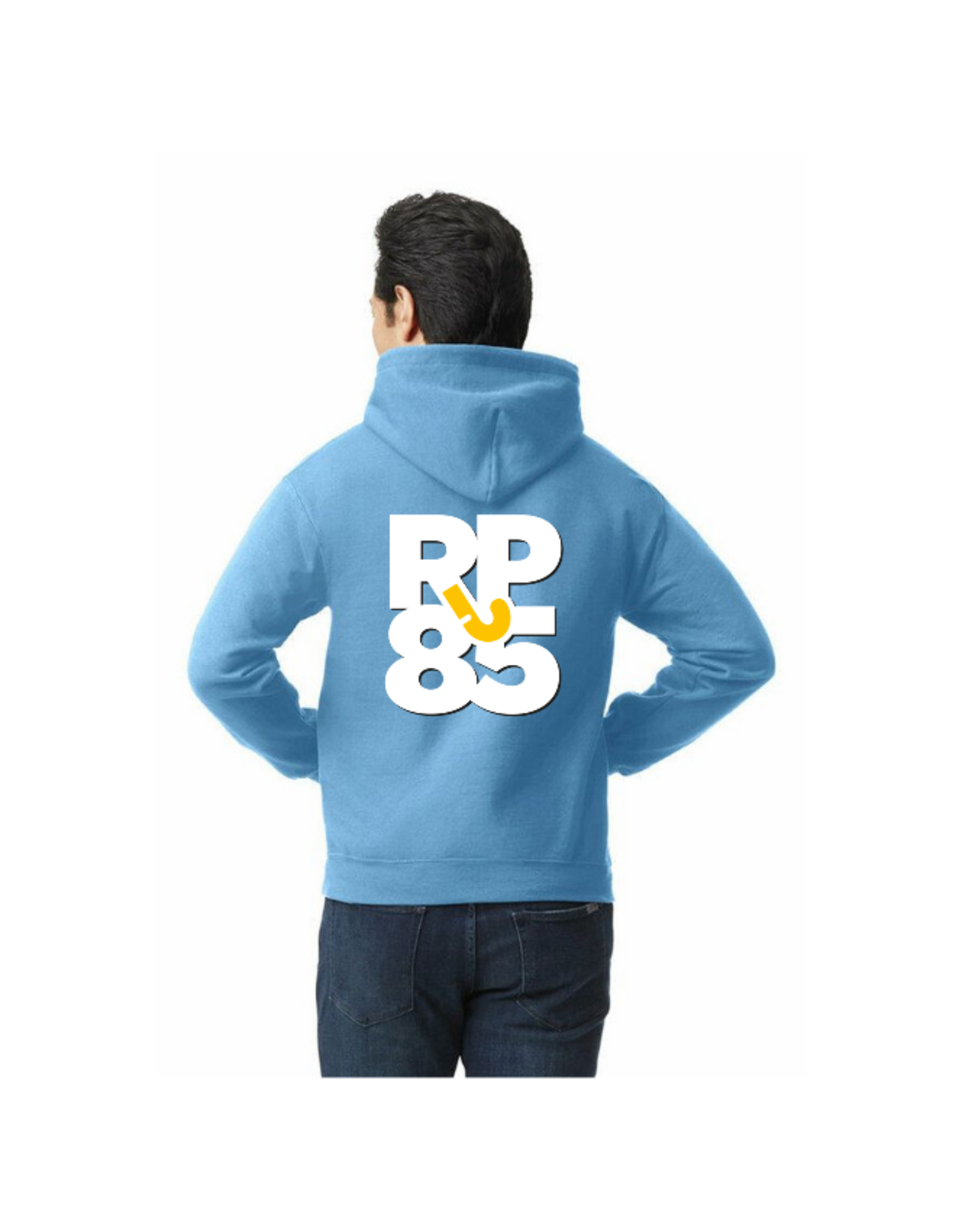 Gildan RP85 JAAR JUBILEUM SWEATER HOODED VOLWASSEN LICHT BLAUW