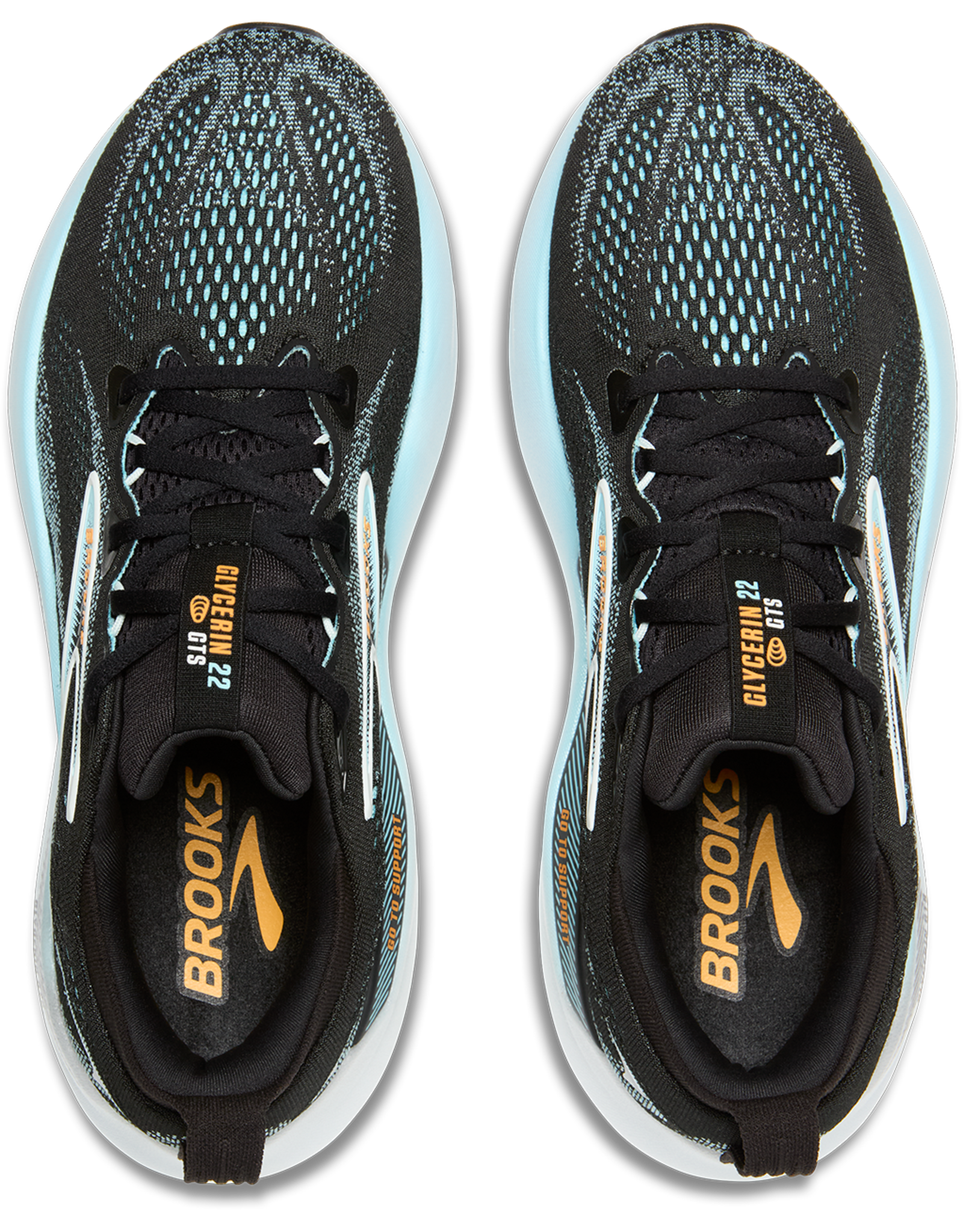 Brooks Glycerin GTS 22-Heren-Black/Atomizer/Blazing Orange