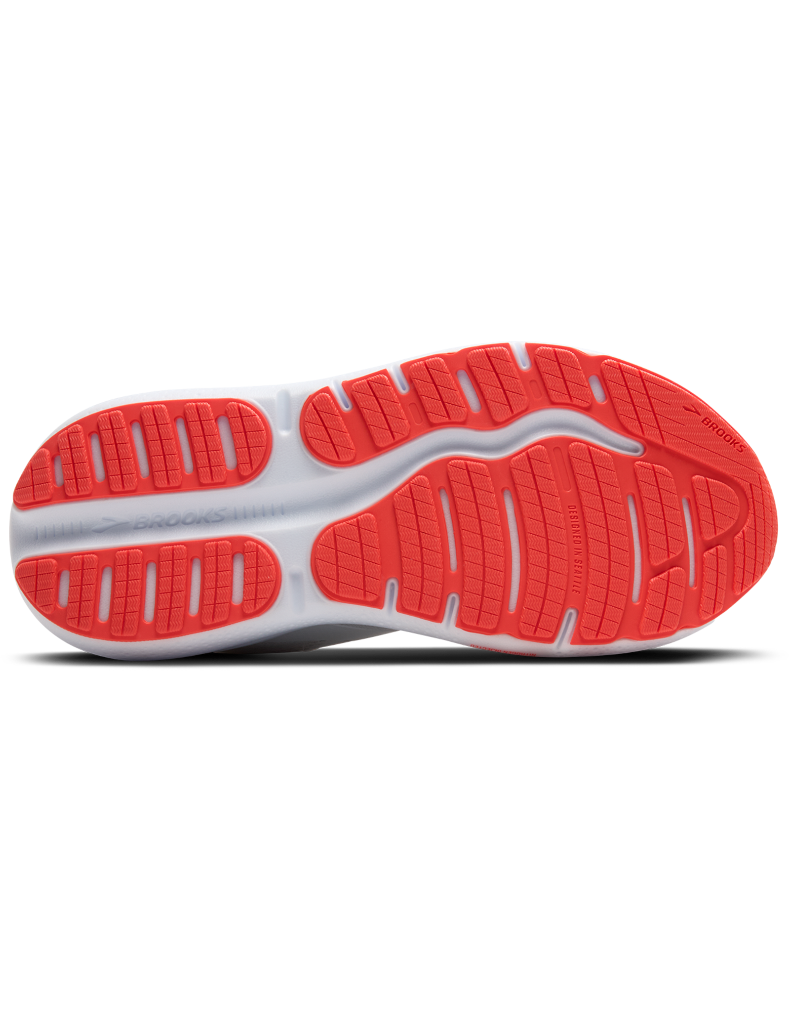 Brooks Ghost Max 2-Dames-White/Hot Coral