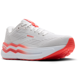Brooks Ghost Max 2-Dames-White/Hot Coral