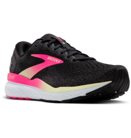 Brooks Ghost 16 (2A) Extra Smal-Dames-Black/Pink/Yellow