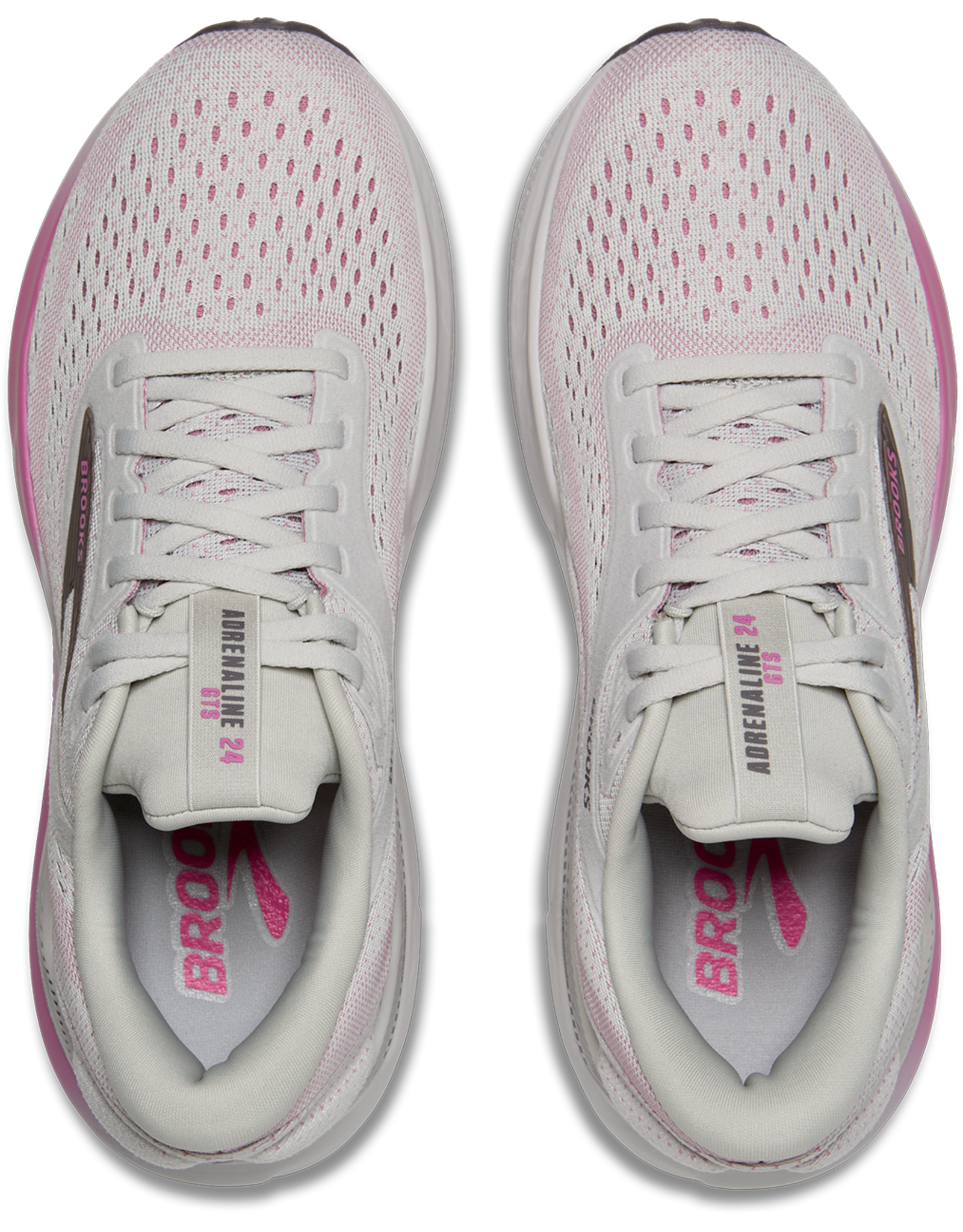 Brooks Adrenaline GTS 24-Dames-Oyster/Excalibur/Pink