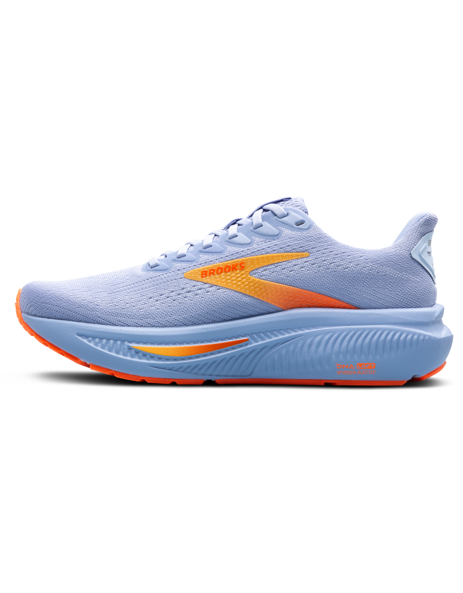 Brooks Ghost 17-Dames-Blue Heron/White/Orange