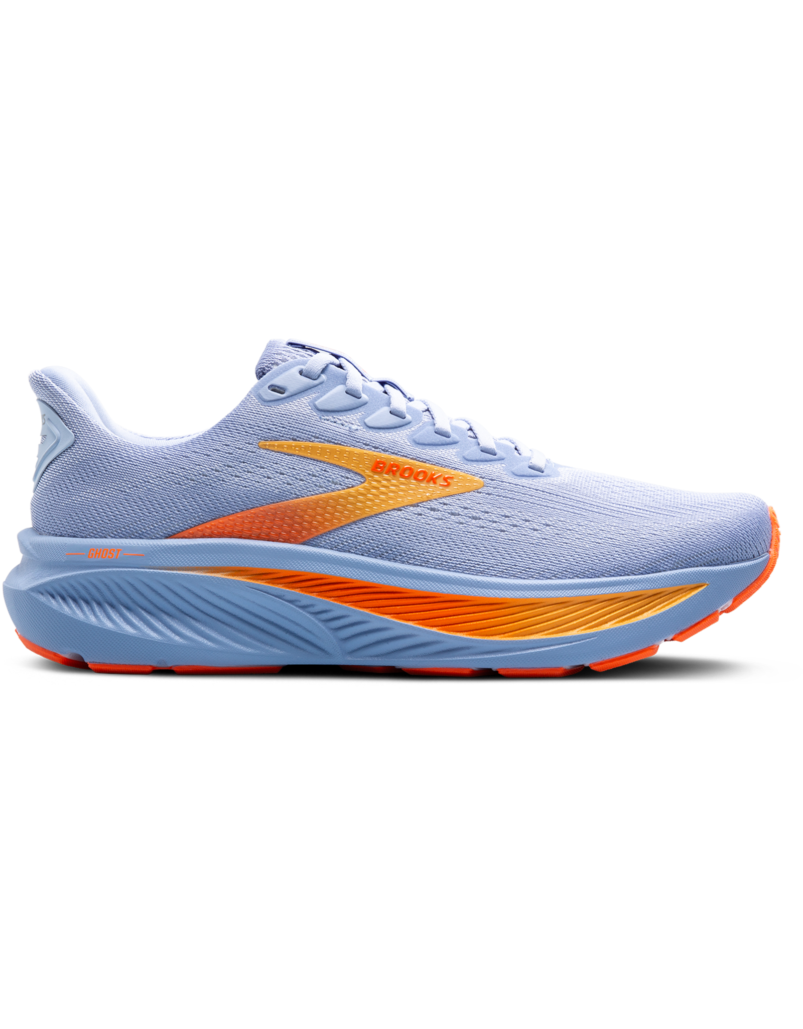 Brooks Ghost 17-Dames-Blue Heron/White/Orange