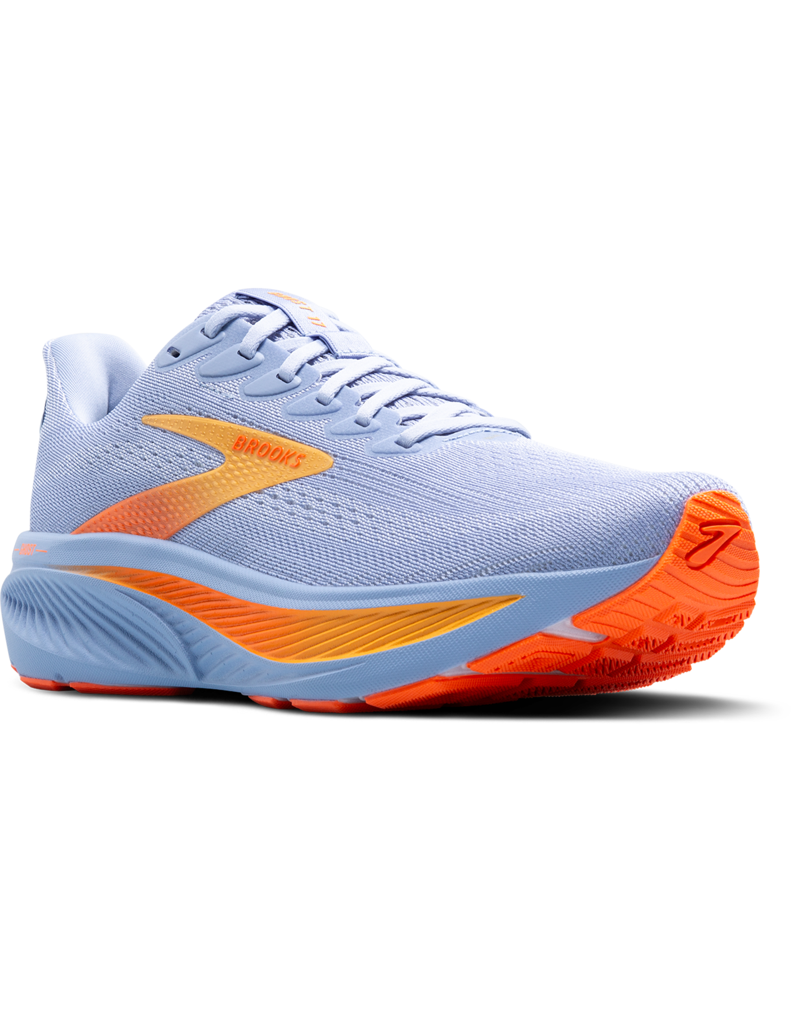 Brooks Ghost 17-Dames-Blue Heron/White/Orange