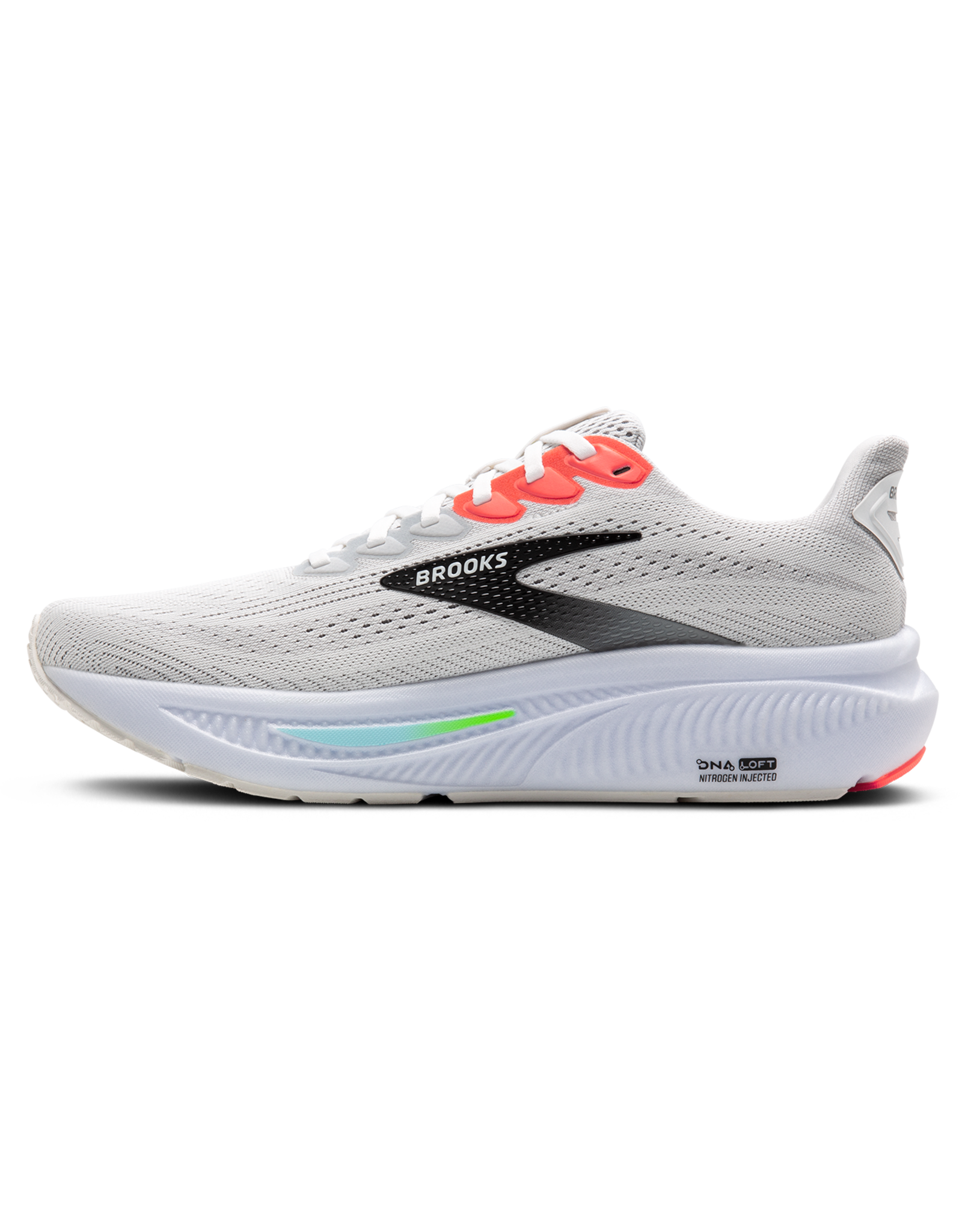 Brooks Ghost 17-Heren-White/Pink Clay/Gecko