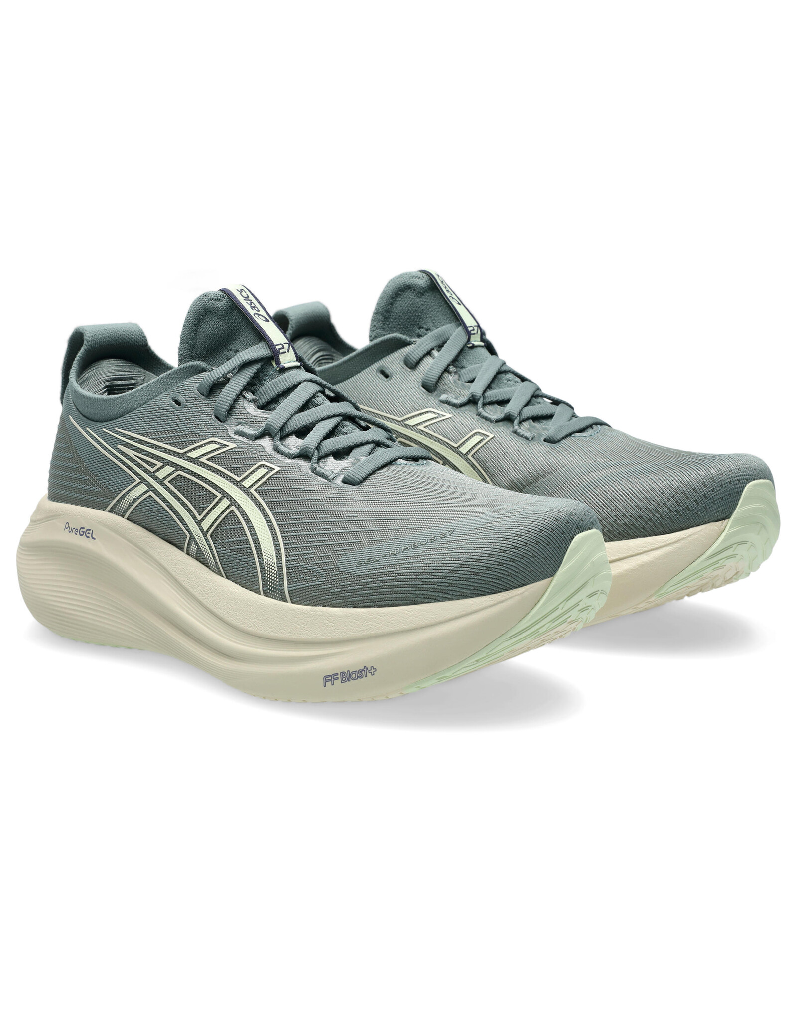 Asics GEL-NIMBUS 27-Dames-MONUMENT BLUE/WHISPER GREEN