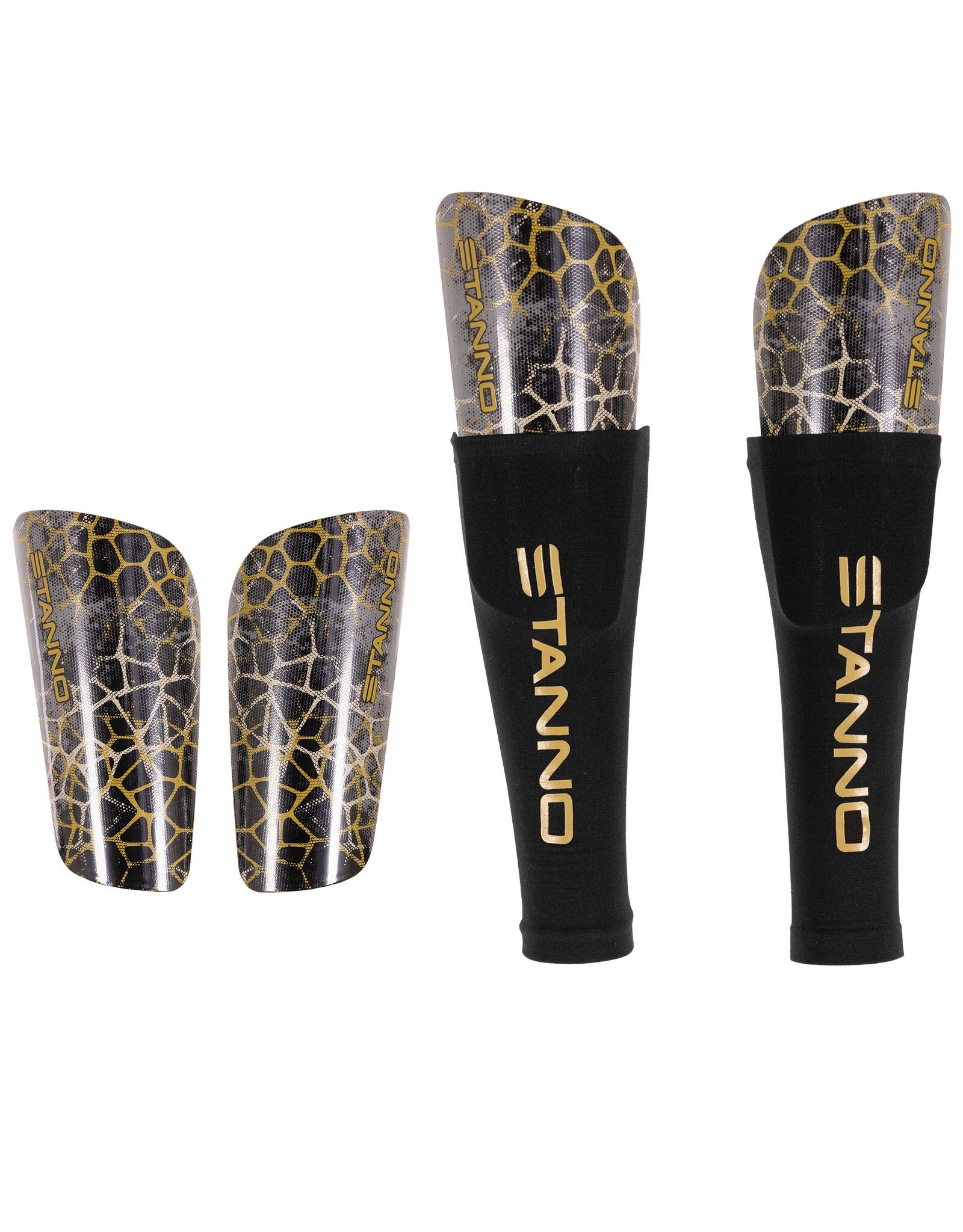 Stanno Dome Shin Guards-Grey-Gold