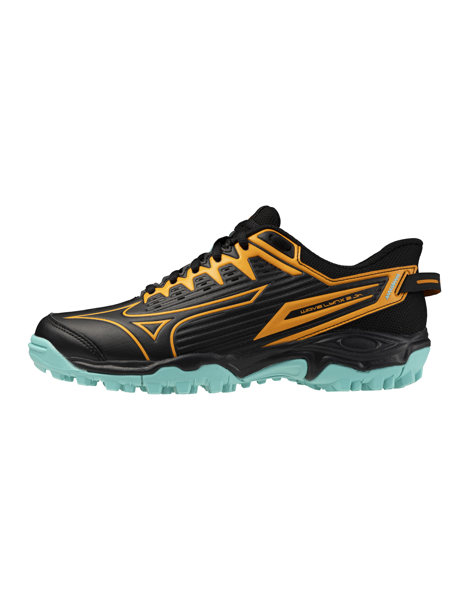 Mizuno SHOE WAVE LYNX-Kinderen-Black/Tangelo/IceGreen