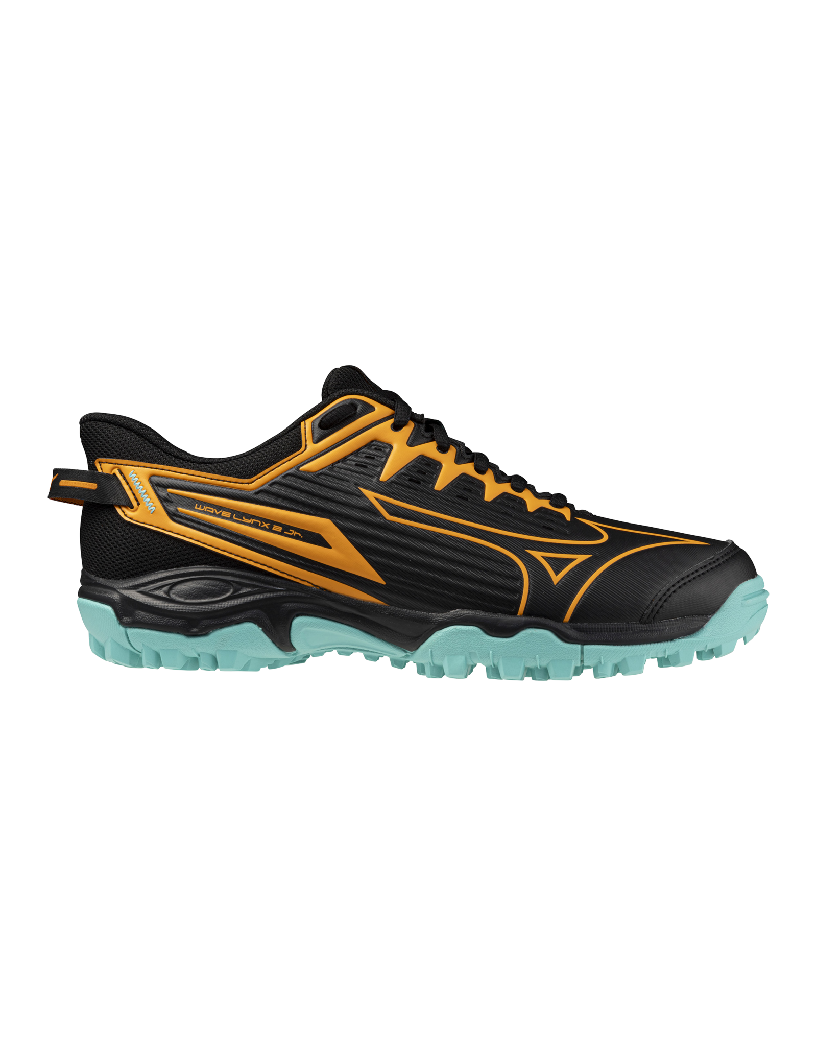 Mizuno SHOE WAVE LYNX-Kinderen-Black/Tangelo/IceGreen