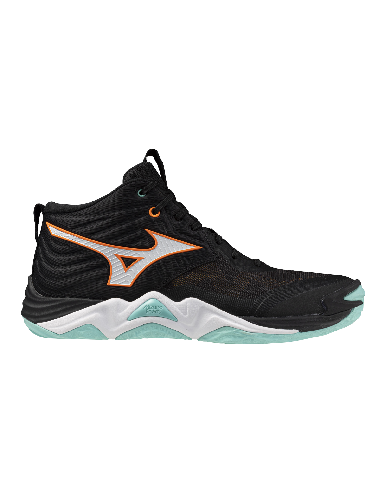 Mizuno SHOE WAVE MOMENTUM ELITE MID-Unisex-Black/Tangelo/IceGreen