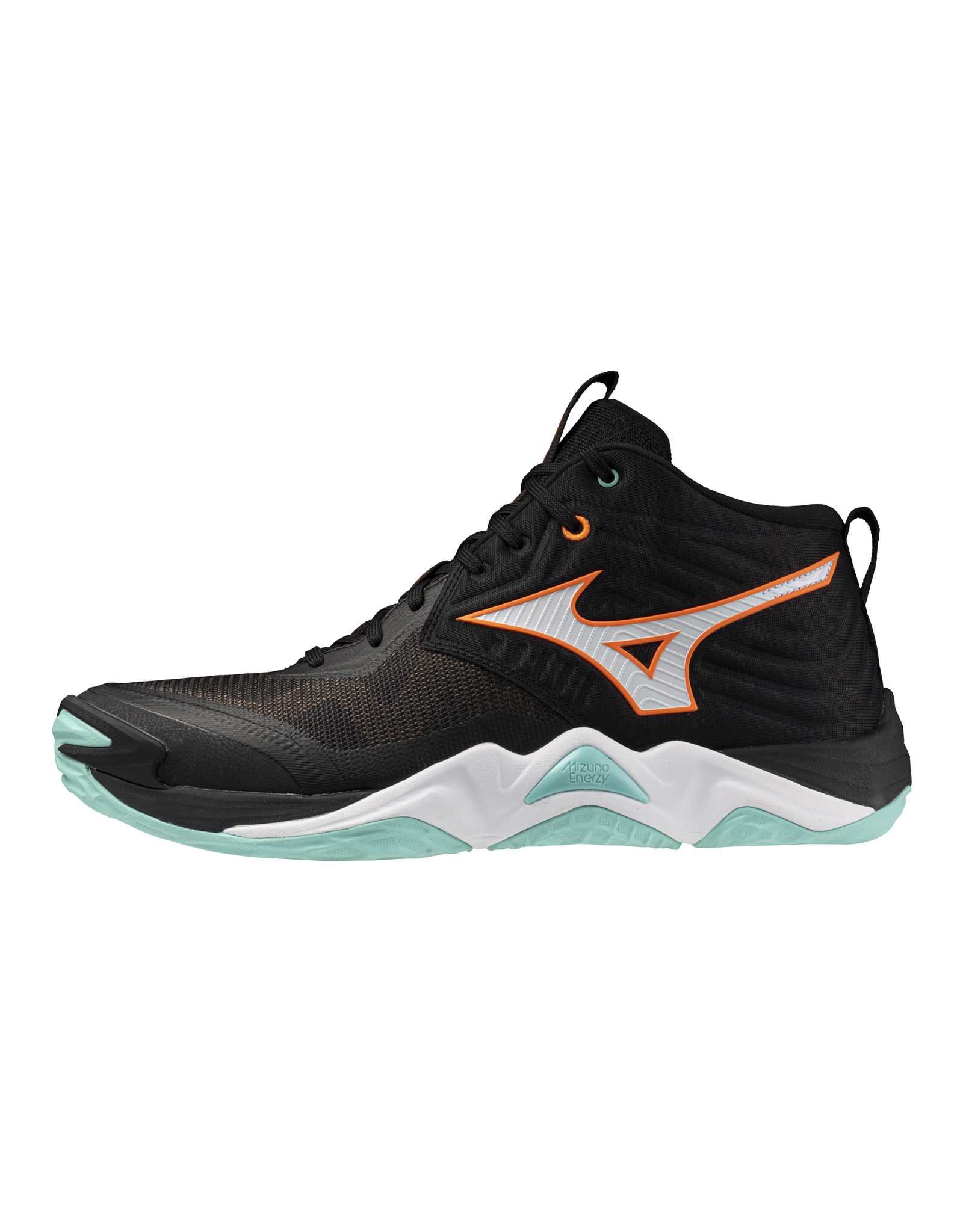 Mizuno SHOE WAVE MOMENTUM ELITE MID-Unisex-Black/Tangelo/IceGreen