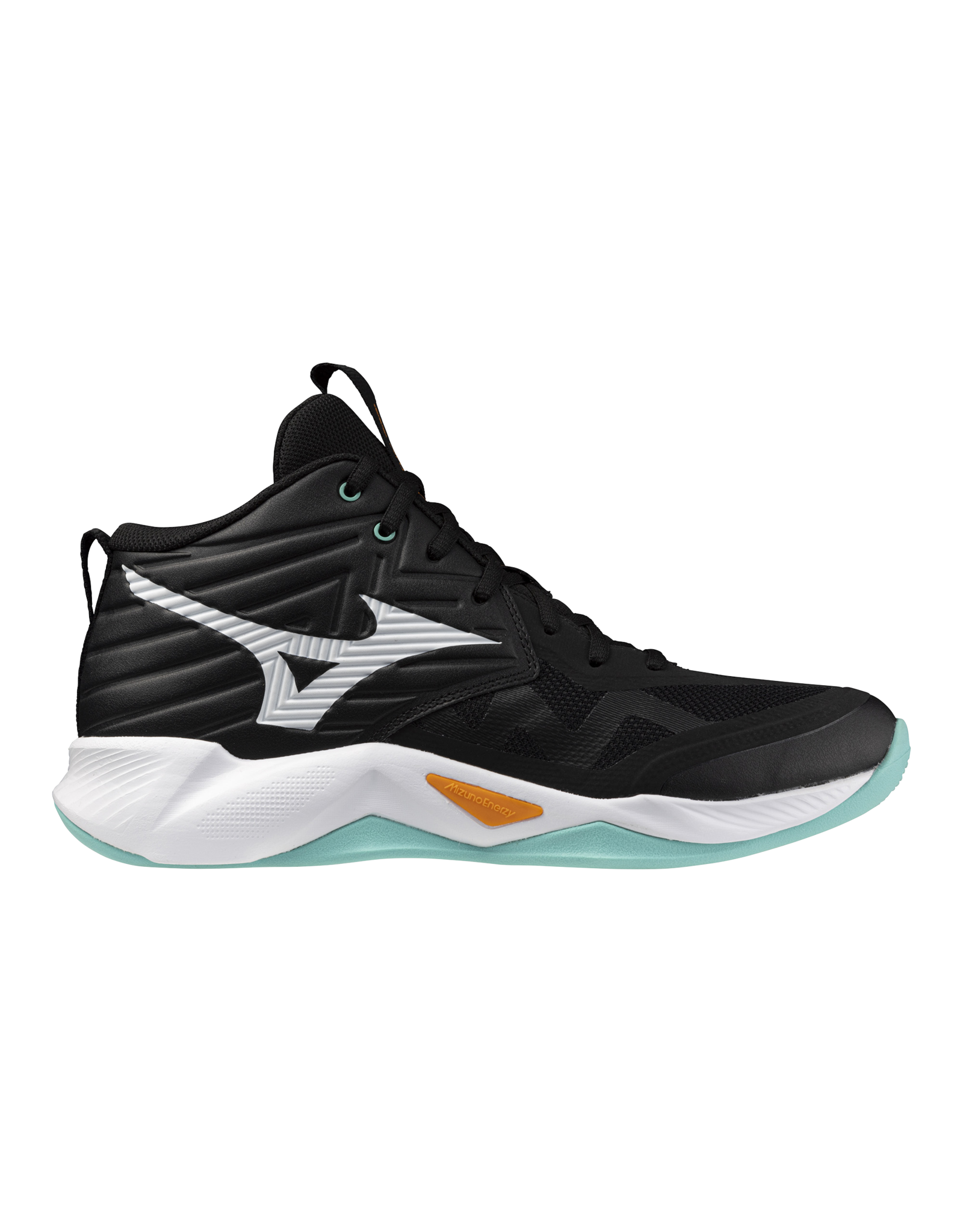 Mizuno SHOE WAVE MOMENTUM PRO MID-Unisex-Black/Tangelo/IceGreen