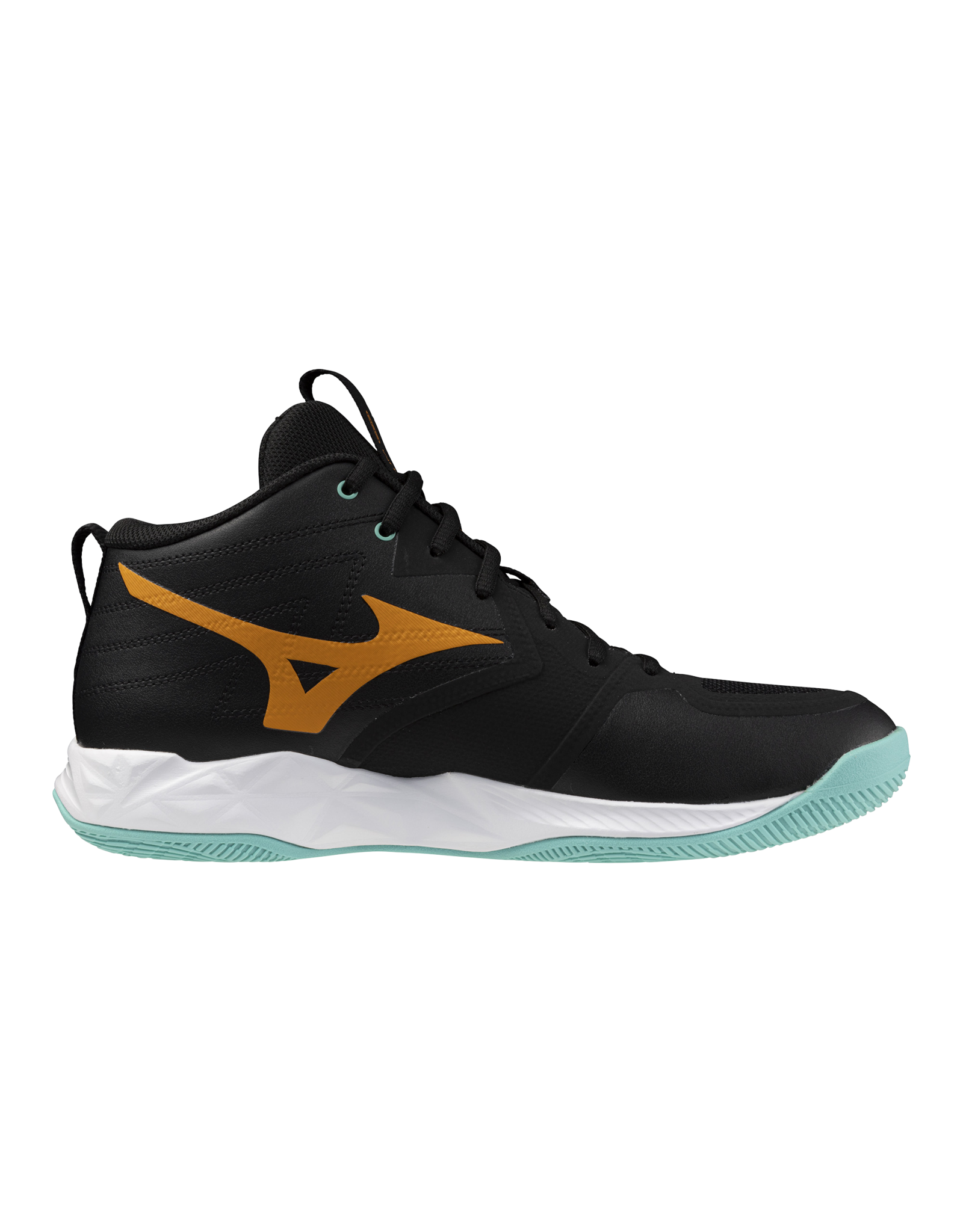 Mizuno SHOE WAVE MOMENTUM PRO MID-Unisex-Black/Tangelo/IceGreen
