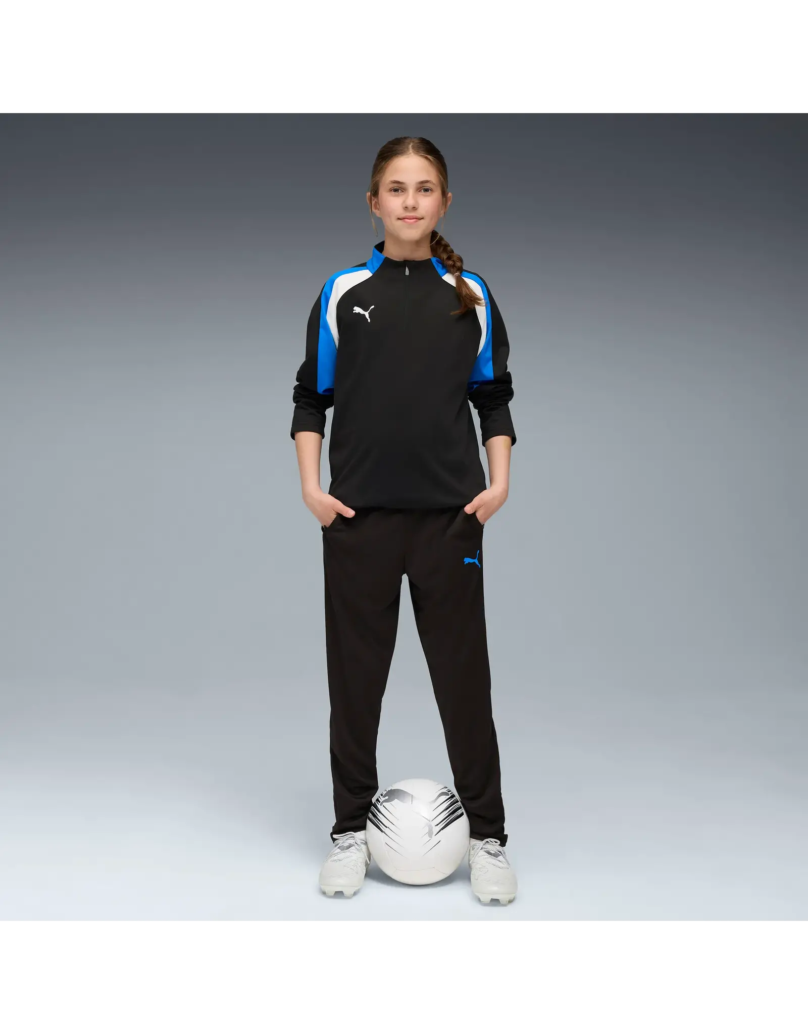 Puma IndividualLIGA 1/4 Zip Top Jr-Unisex-9-black