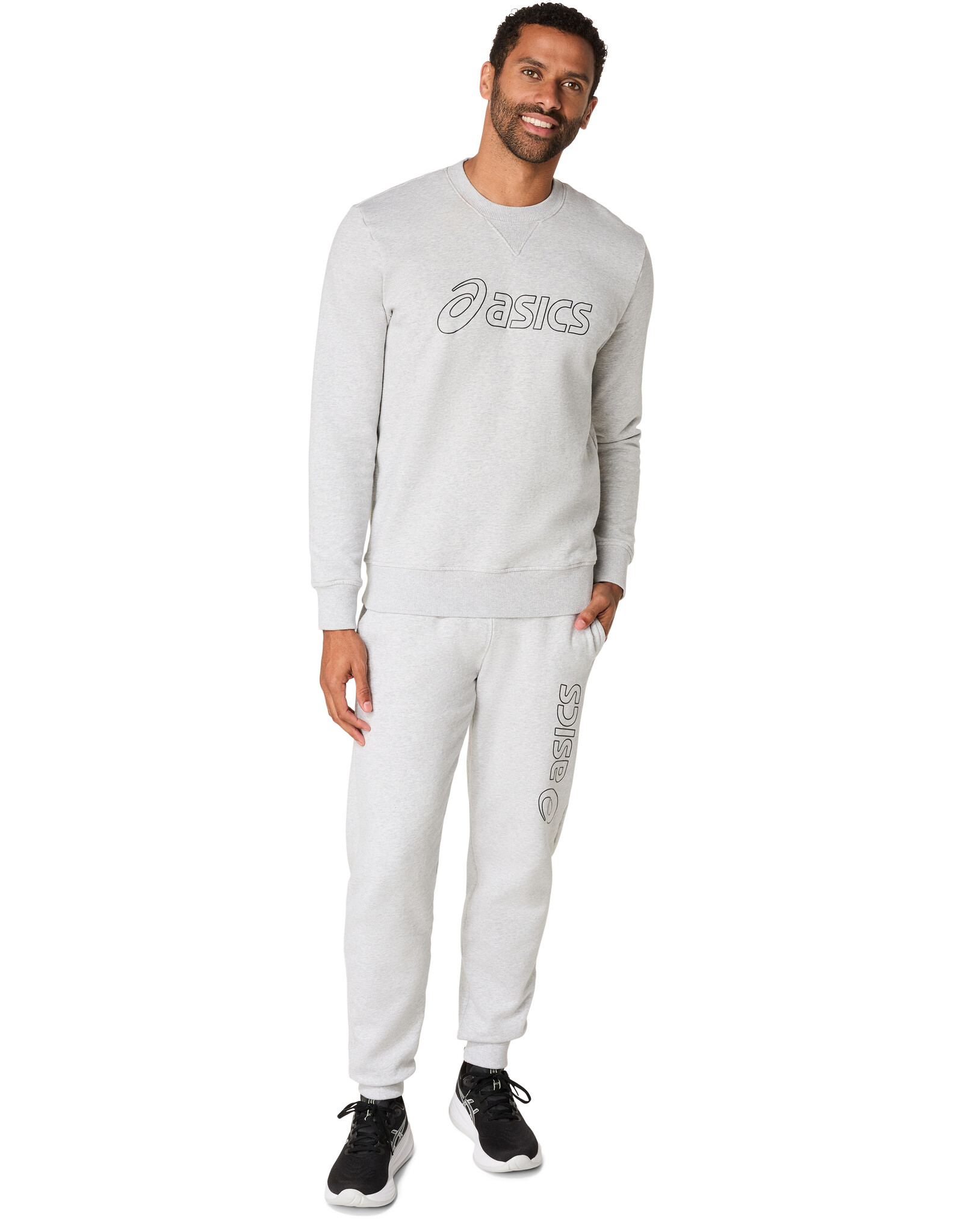 Asics ASICS LOGO SWEATPANT-Heren-LIGHT GREY HEATHER