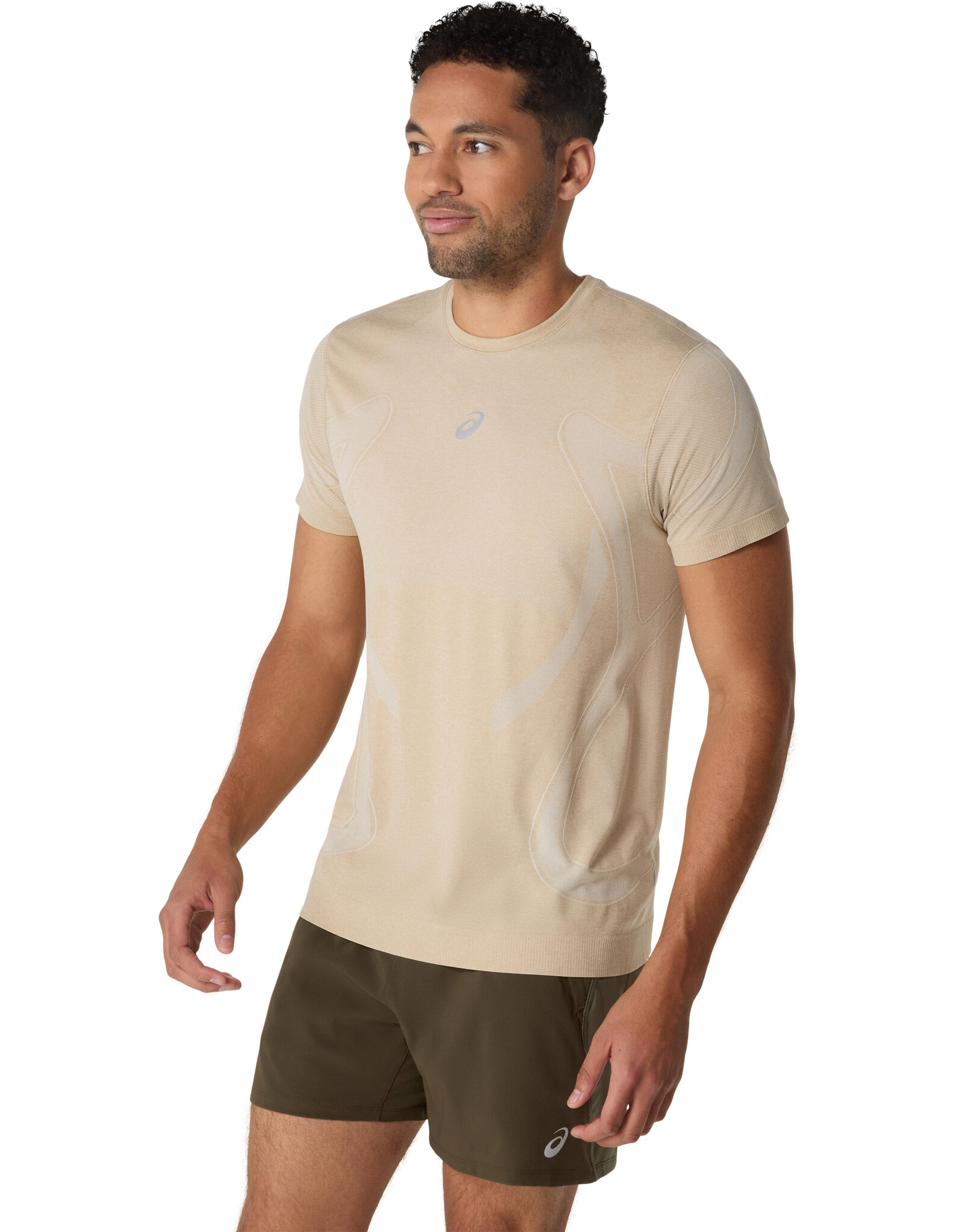 Asics ROAD SEAMLESS SS TOP-Heren-CREAM