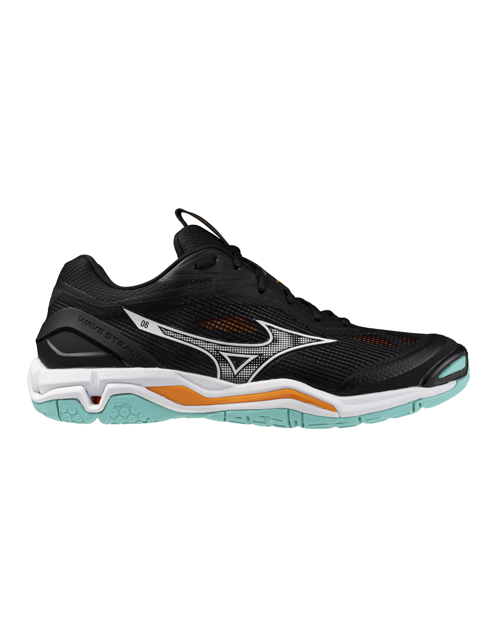 Mizuno SHOE WAVE STEALTH-Unisex-White/FieryCoral2/Citrus