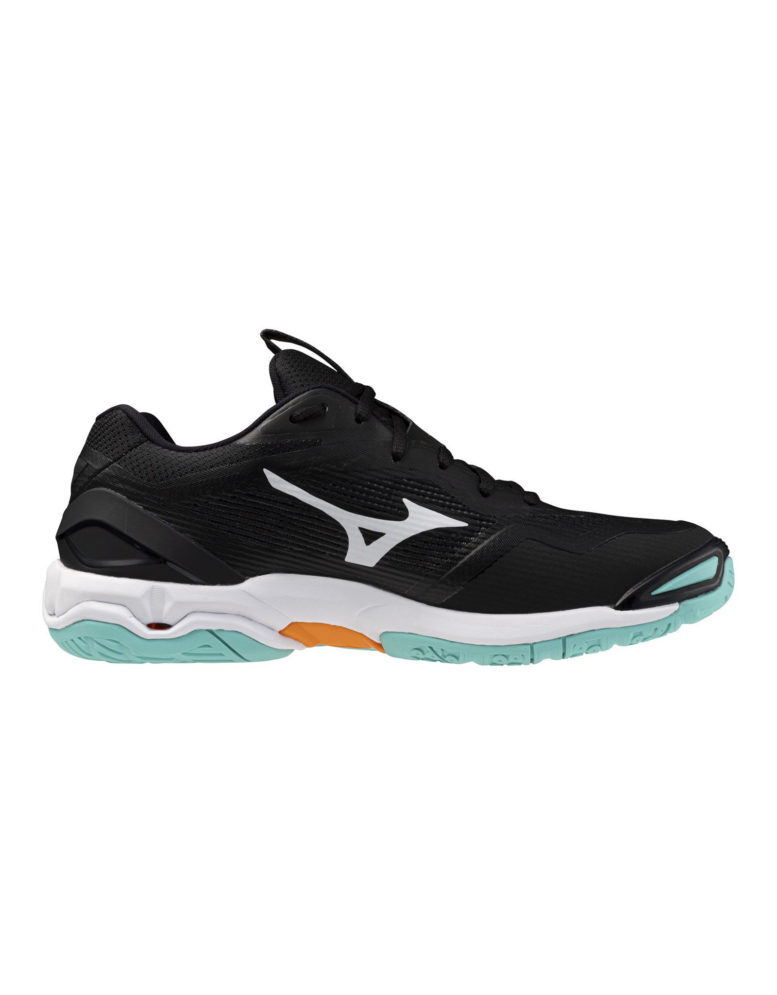 Mizuno SHOE WAVE STEALTH-Unisex-White/FieryCoral2/Citrus