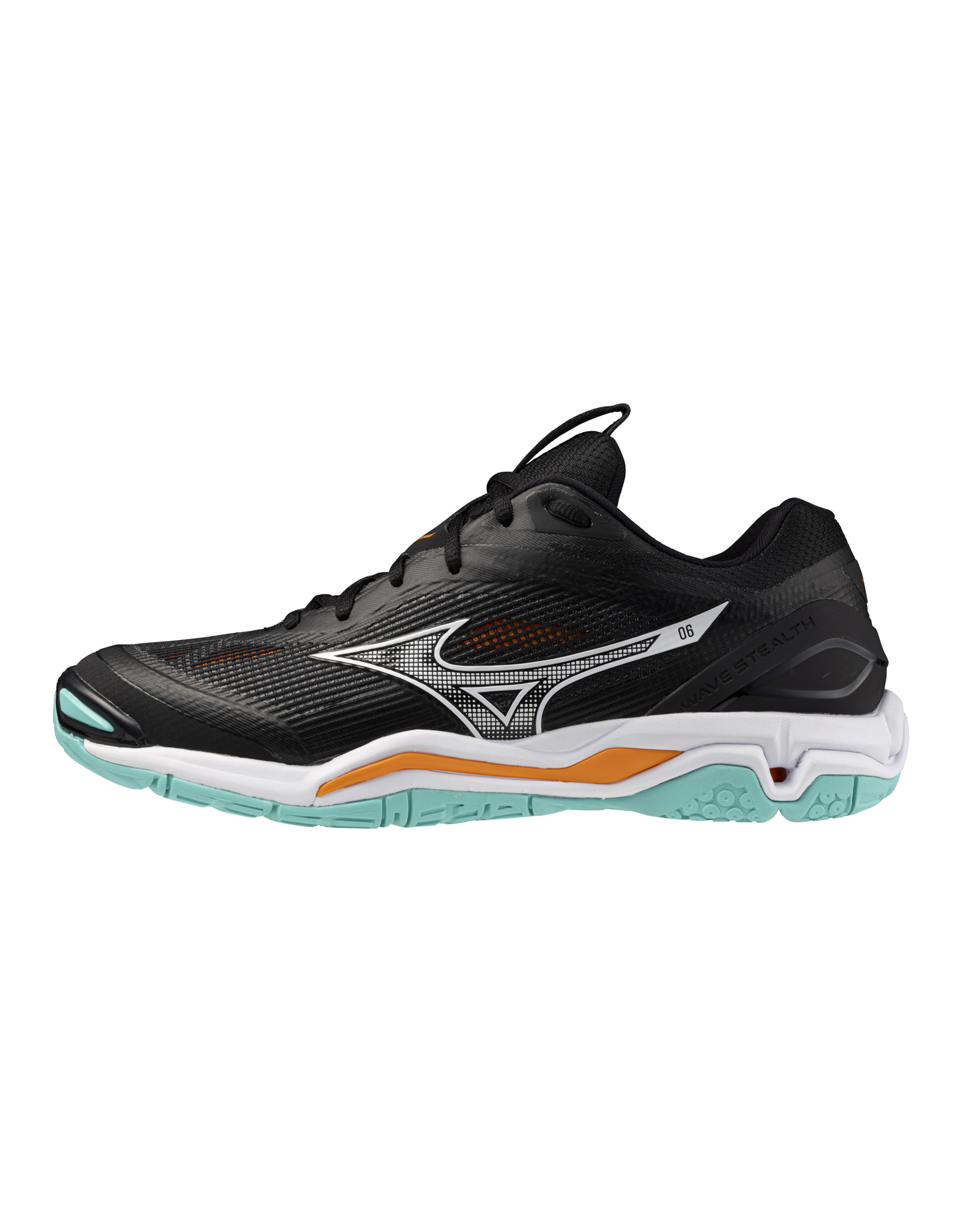 Mizuno SHOE WAVE STEALTH-Unisex-White/FieryCoral2/Citrus