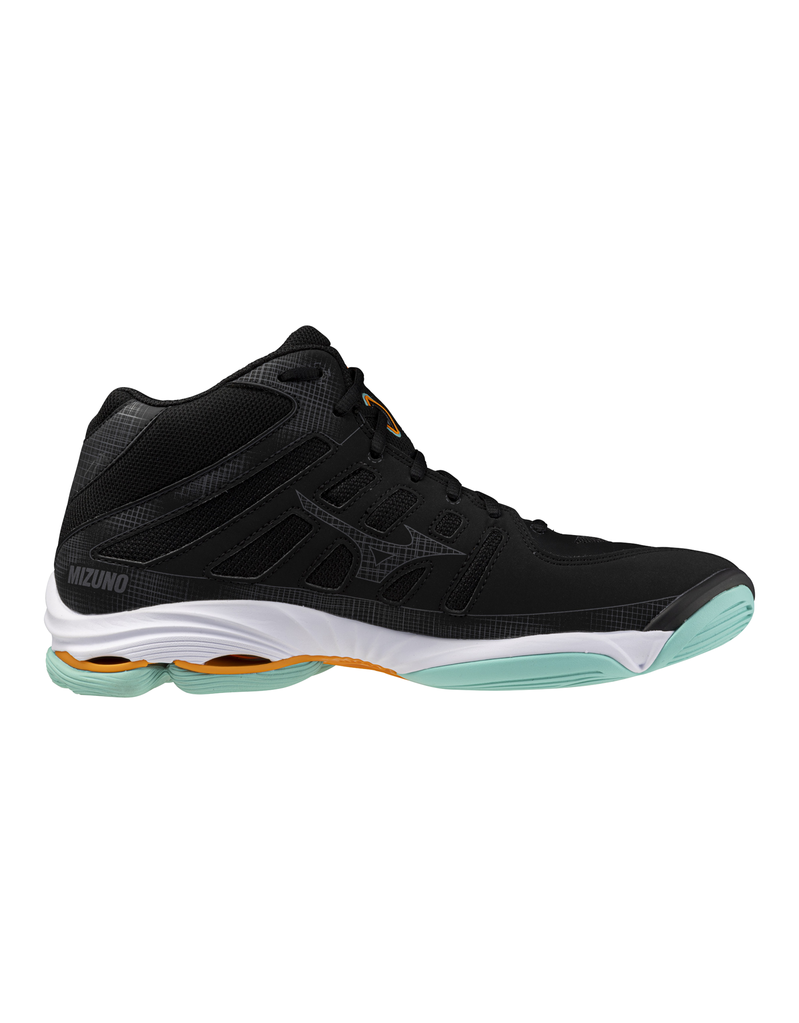 Mizuno SHOE WAVE VOLTAGE MID-Unisex-Black/Tangelo/IceGreen
