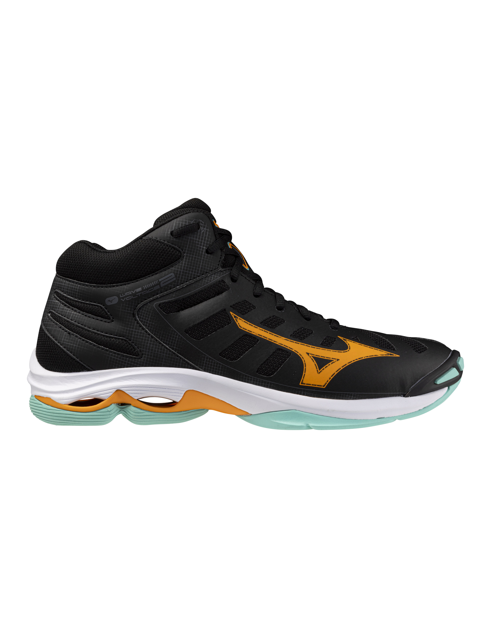 Mizuno SHOE WAVE VOLTAGE MID-Unisex-Black/Tangelo/IceGreen