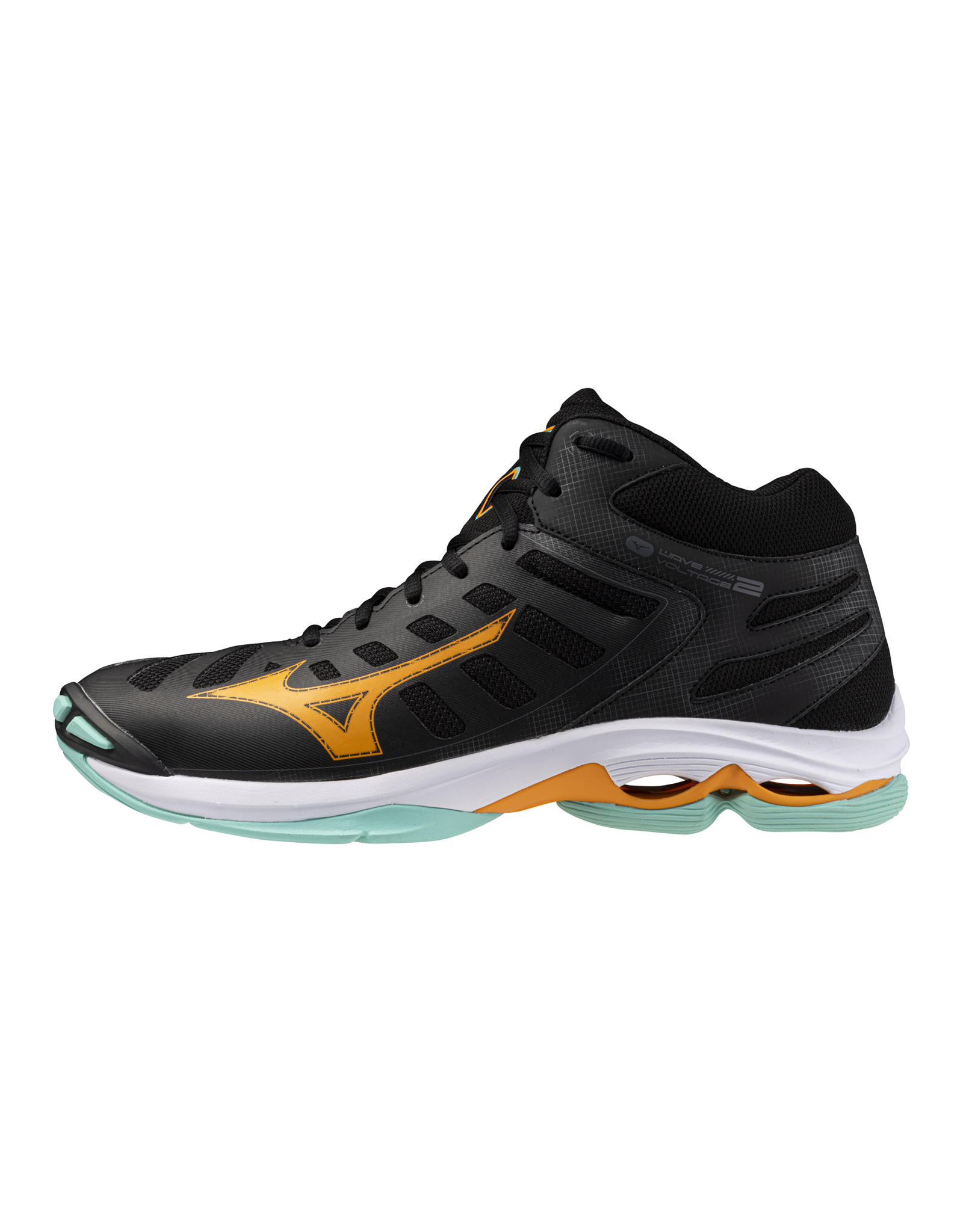 Mizuno SHOE WAVE VOLTAGE MID-Unisex-Black/Tangelo/IceGreen