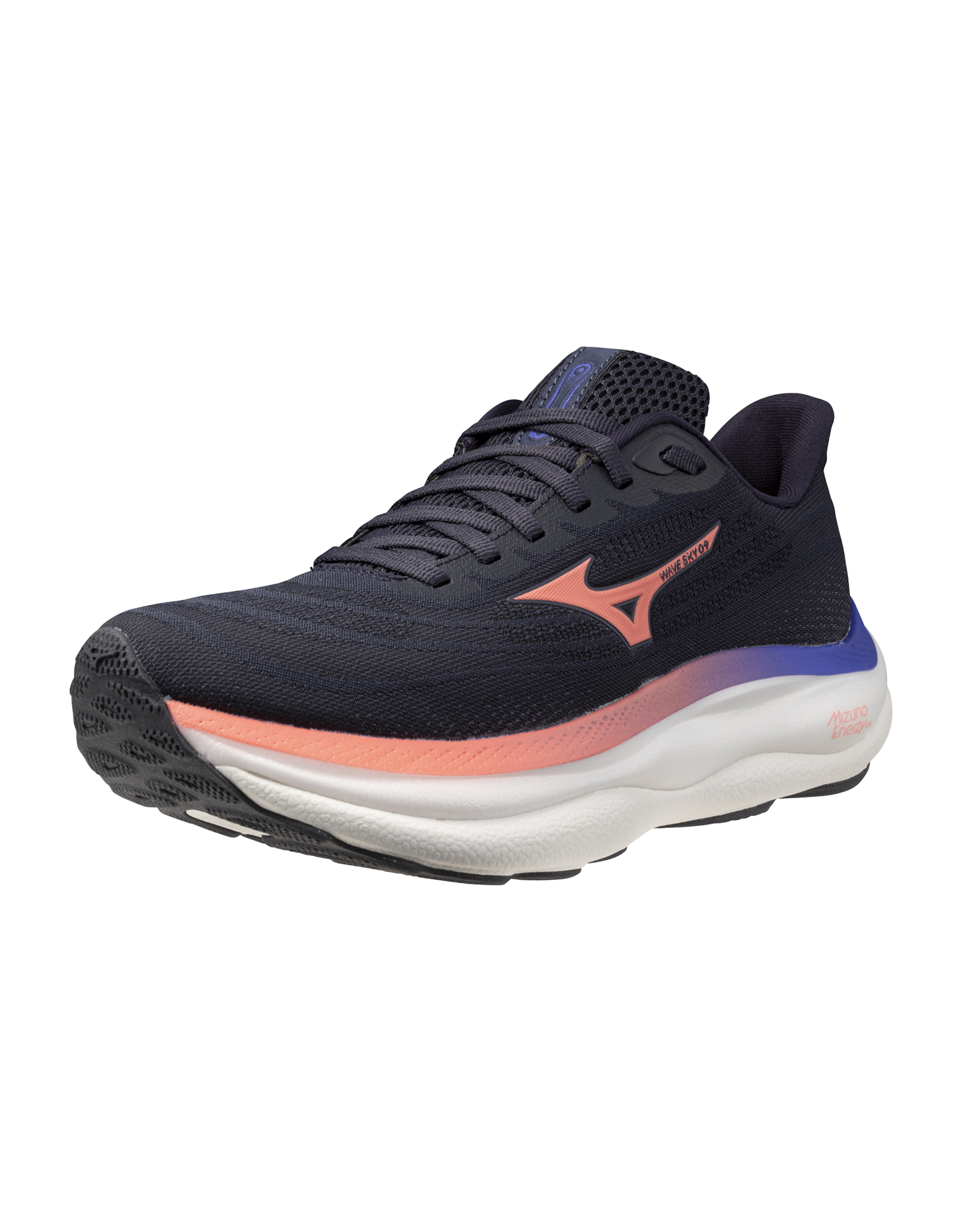 Mizuno SHOE WAVE SKY 9-Dames-OdysseyGray/Strik.Coral/IrisBloom