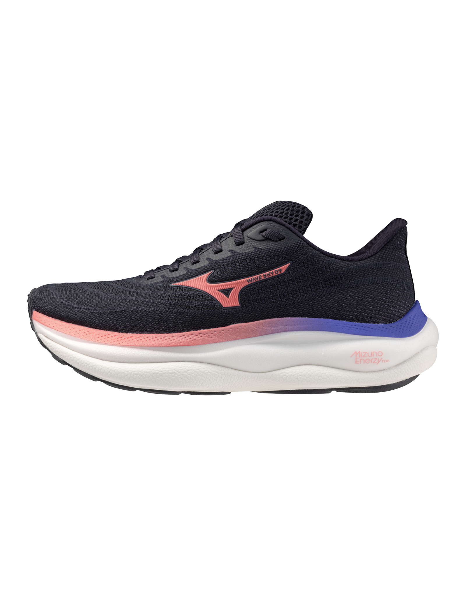 Mizuno SHOE WAVE SKY 9-Dames-OdysseyGray/Strik.Coral/IrisBloom