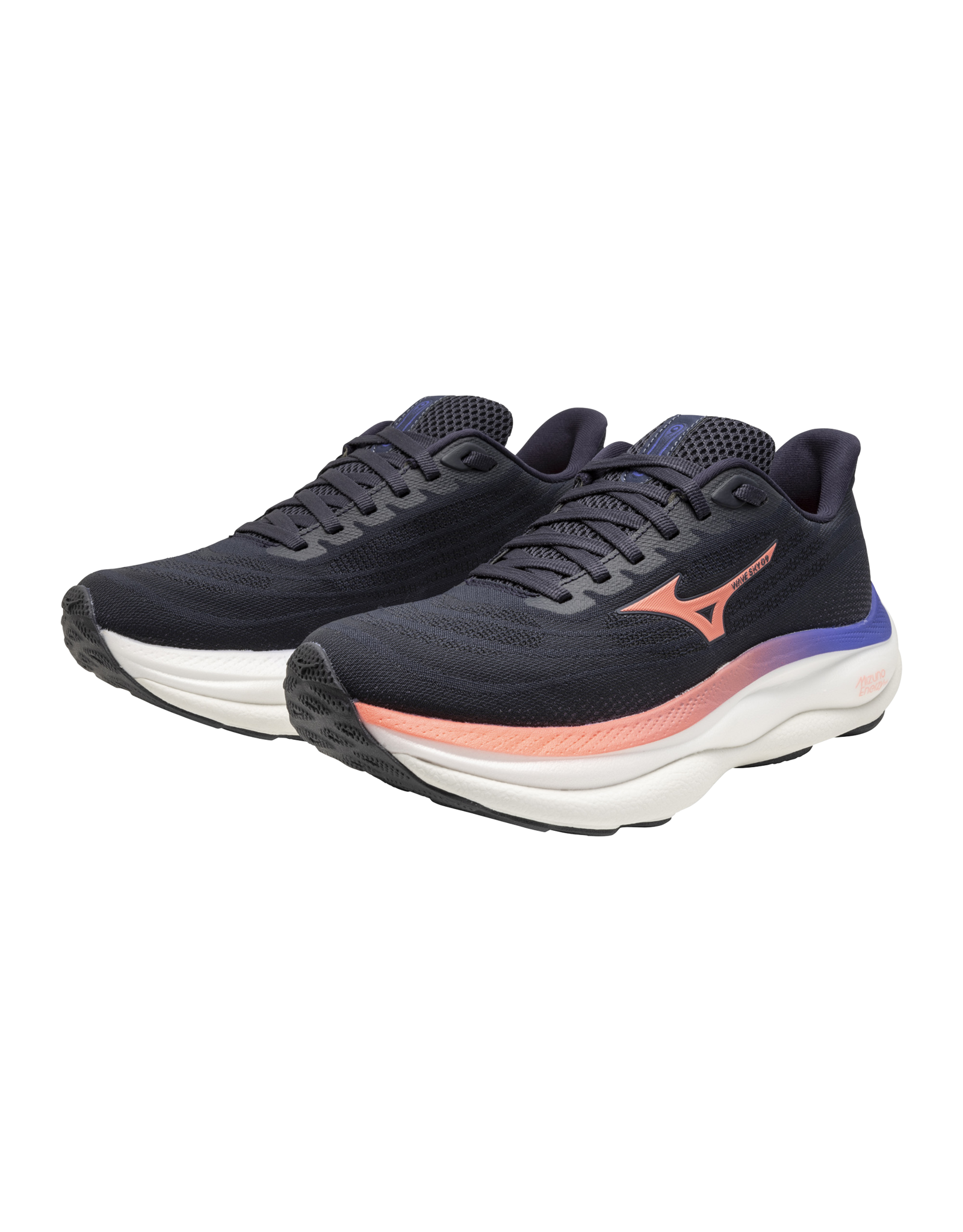 Mizuno SHOE WAVE SKY 9-Dames-OdysseyGray/Strik.Coral/IrisBloom