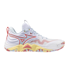 Mizuno SHOE WAVE MOMENTUM ELITE-Dames-White/CalypsoCoral/PaleBanana