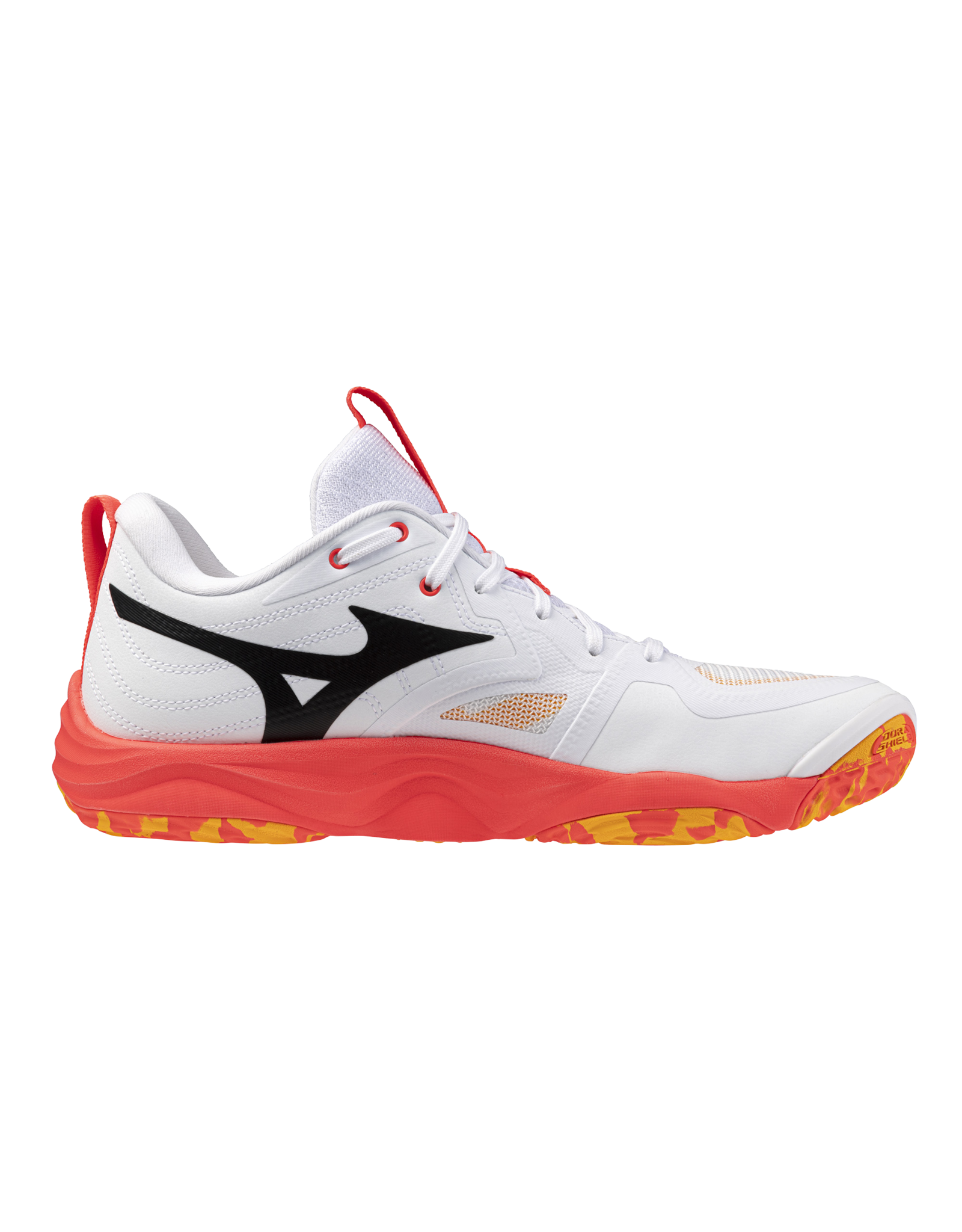 Mizuno SHOE WAVE MOMENTUM ELITE-Unisex-White/FieryCoral2/Citrus