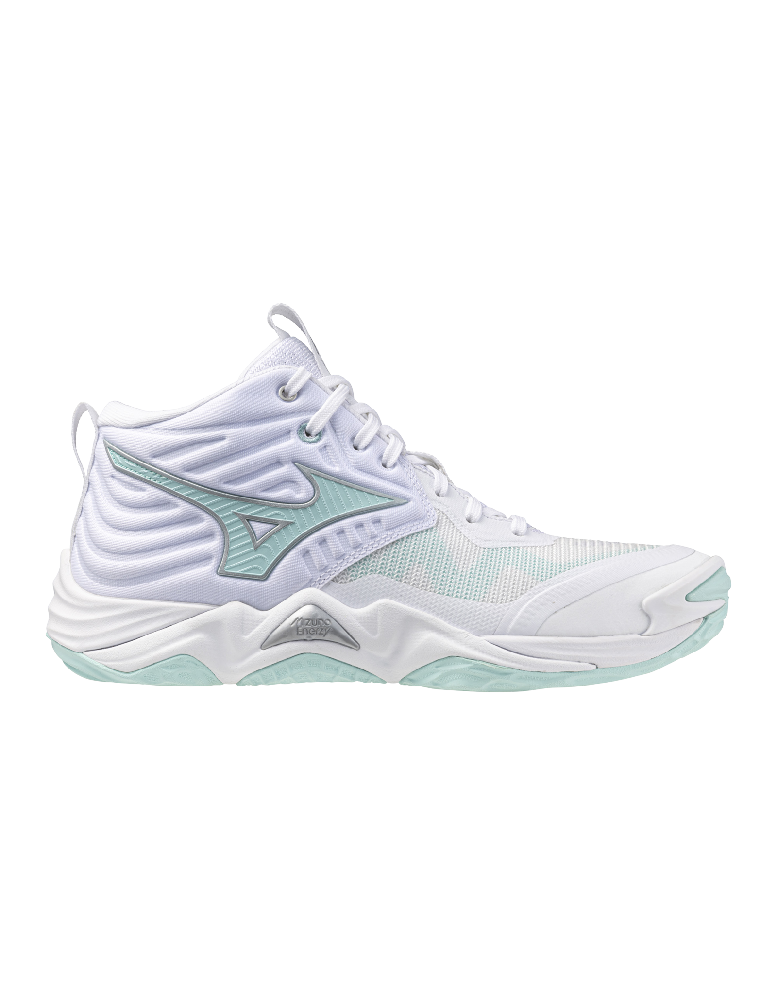 Mizuno SHOE WAVE MOMENTUM ELITE MID-Dames-White/BlueTint