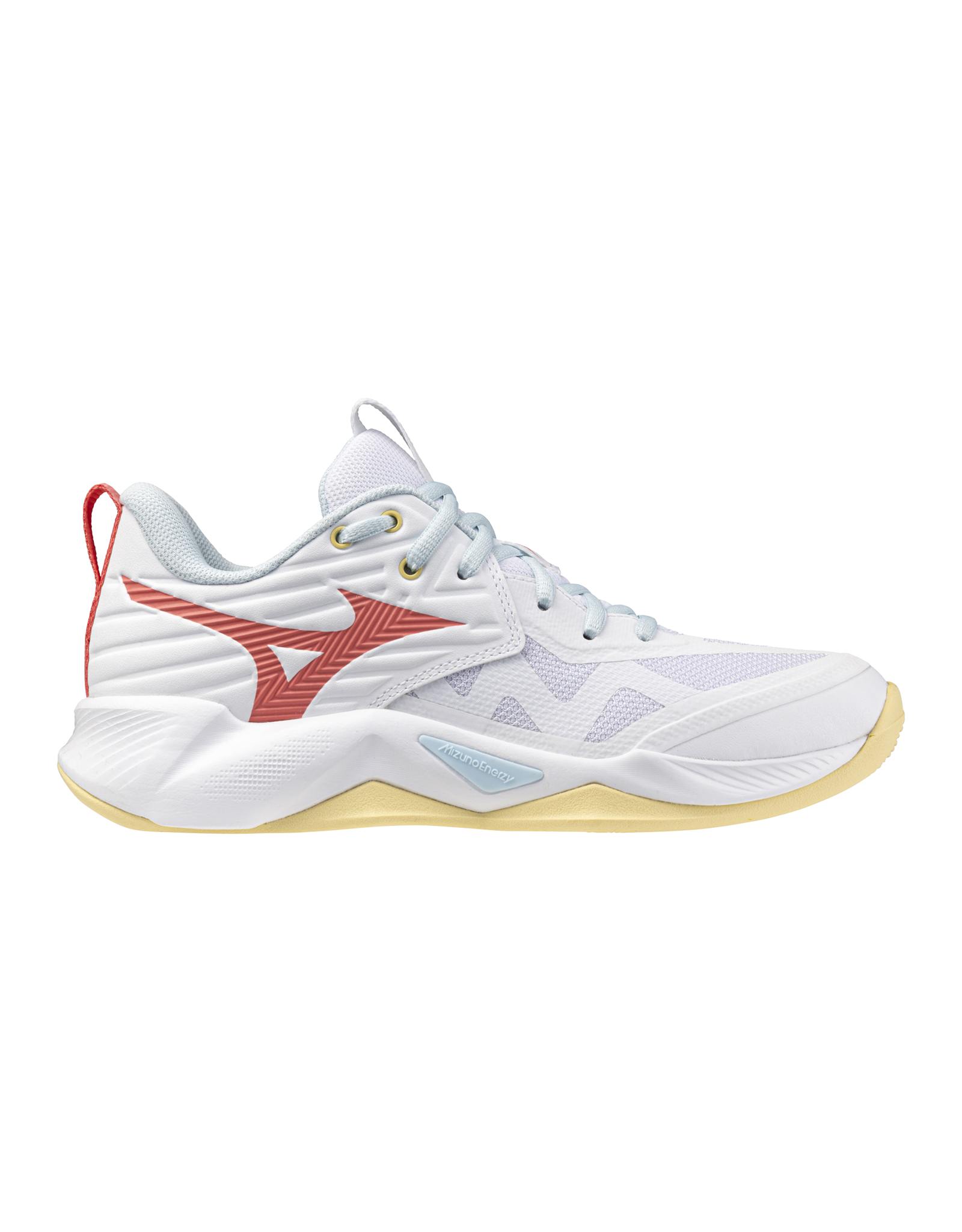 Mizuno SHOE WAVE MOMENTUM PRO-Dames-White/CalypsoCoral/PaleBanana