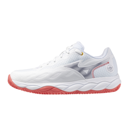 Mizuno SHOE WAVE ENFORCE COURT CC-Dames-White/BlueGranite/CalypsoCoral