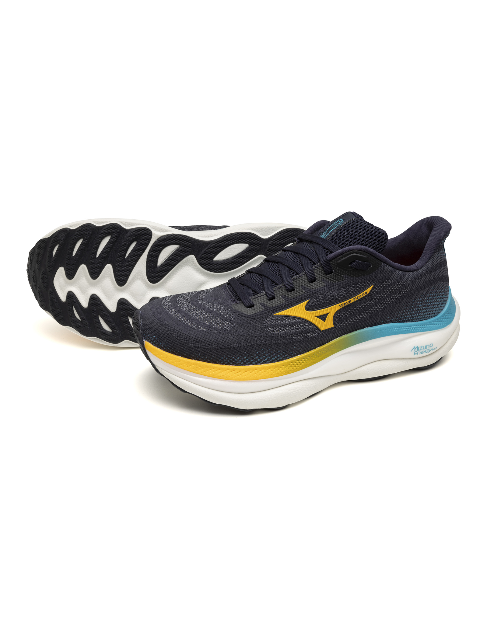 Mizuno SHOE WAVE SKY 9-Heren-BaritoneBlue/Citrus/CapriBreeze