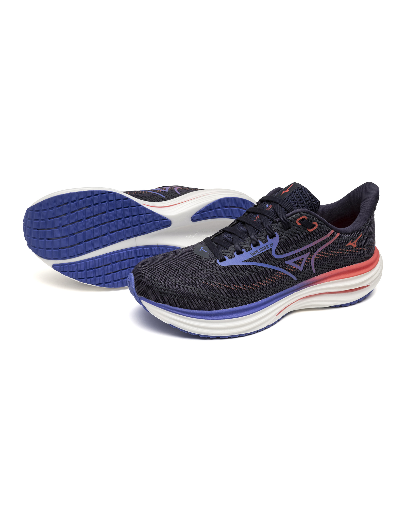 Mizuno SHOE WAVE RIDER 29-Dames-OdysseyGray/IrisBloom/CalypsoCoral